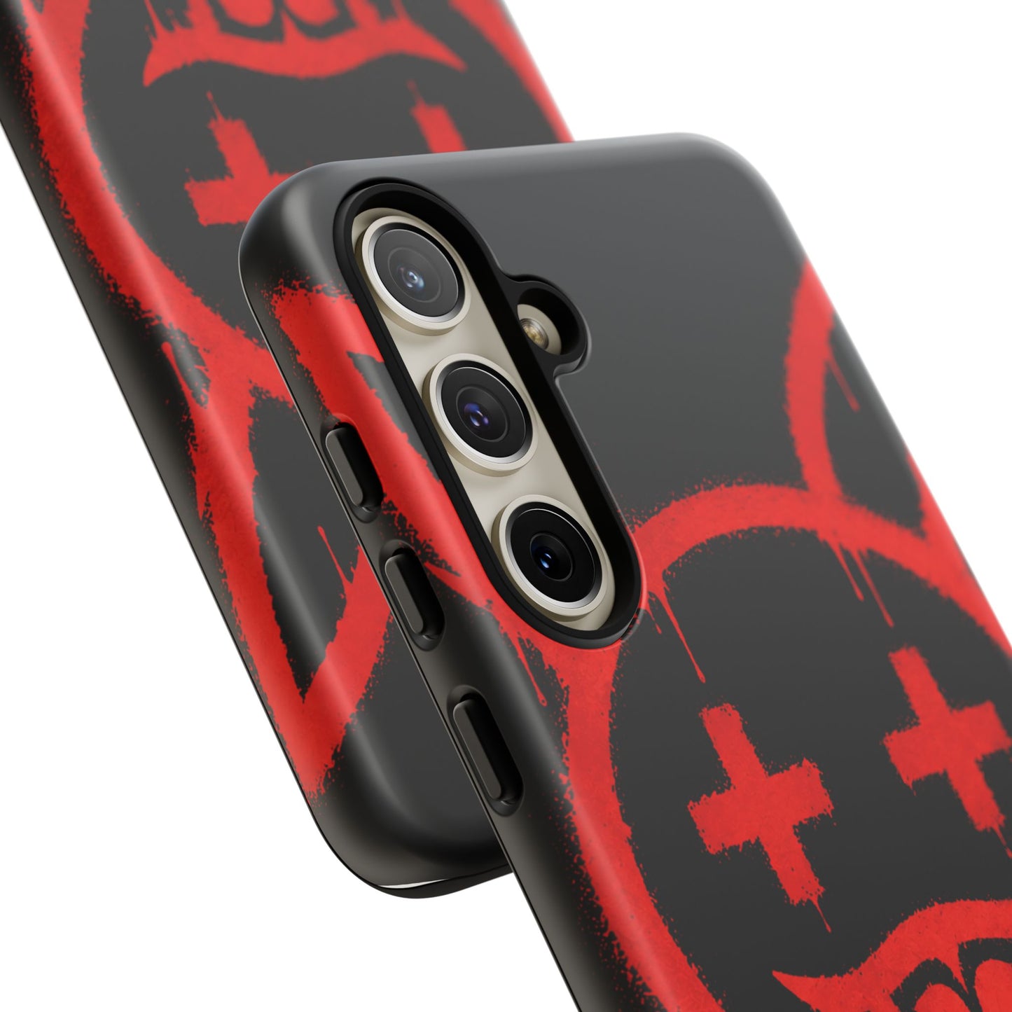 Phone Case - Metallic Souls Red Drip Smiley Graffiti Design