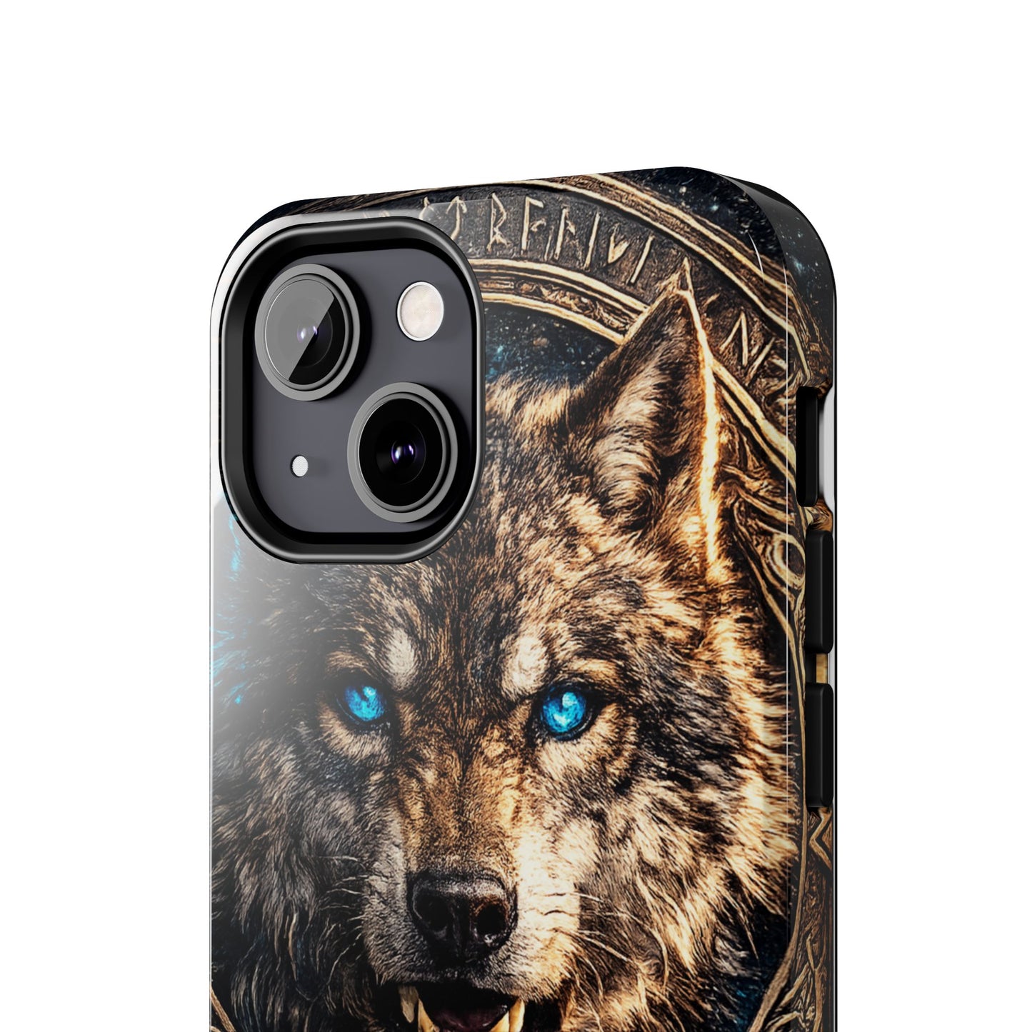 Wolf Pentagram Phone Case - Rugged Mystic Phone Cover with Glowing Blue Eyes