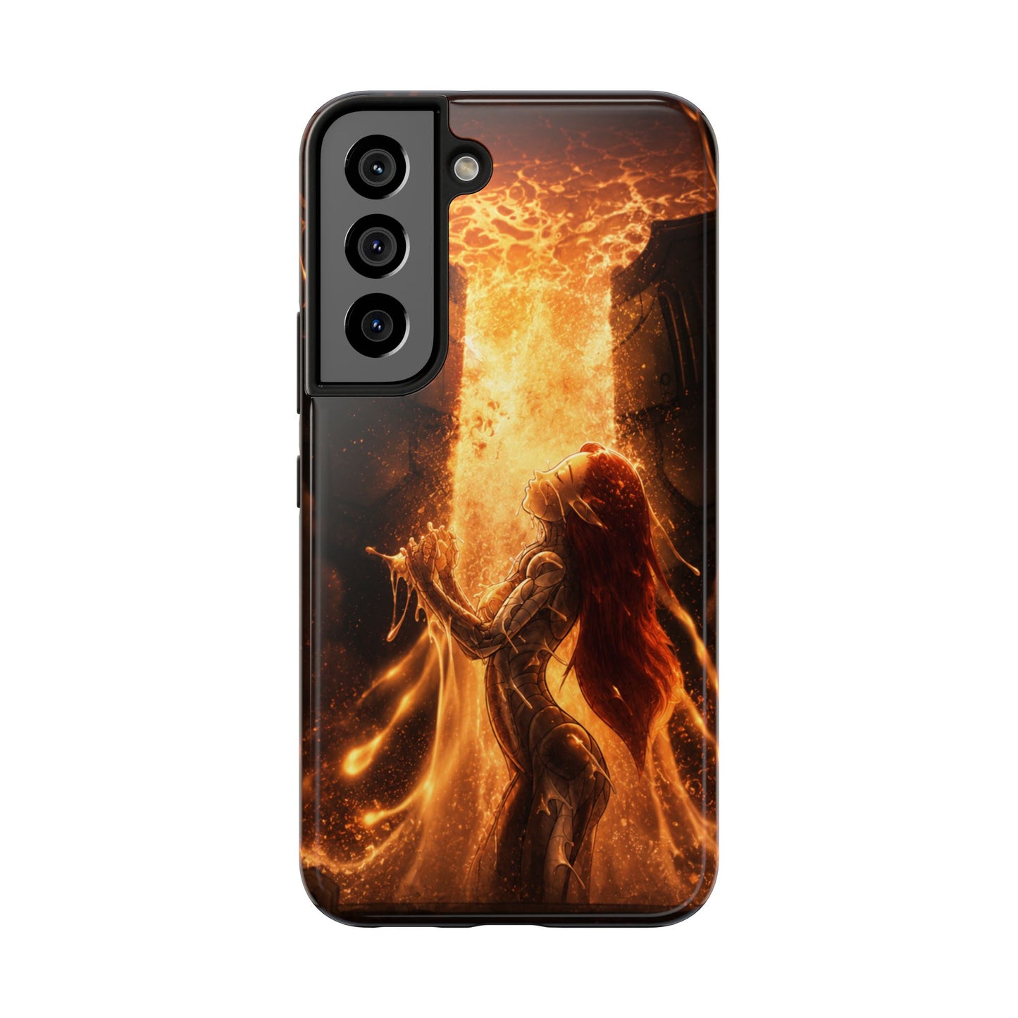 Fiery Phoenix Phone Case — Tough Protective iPhone Cover with Flame Warrior Art