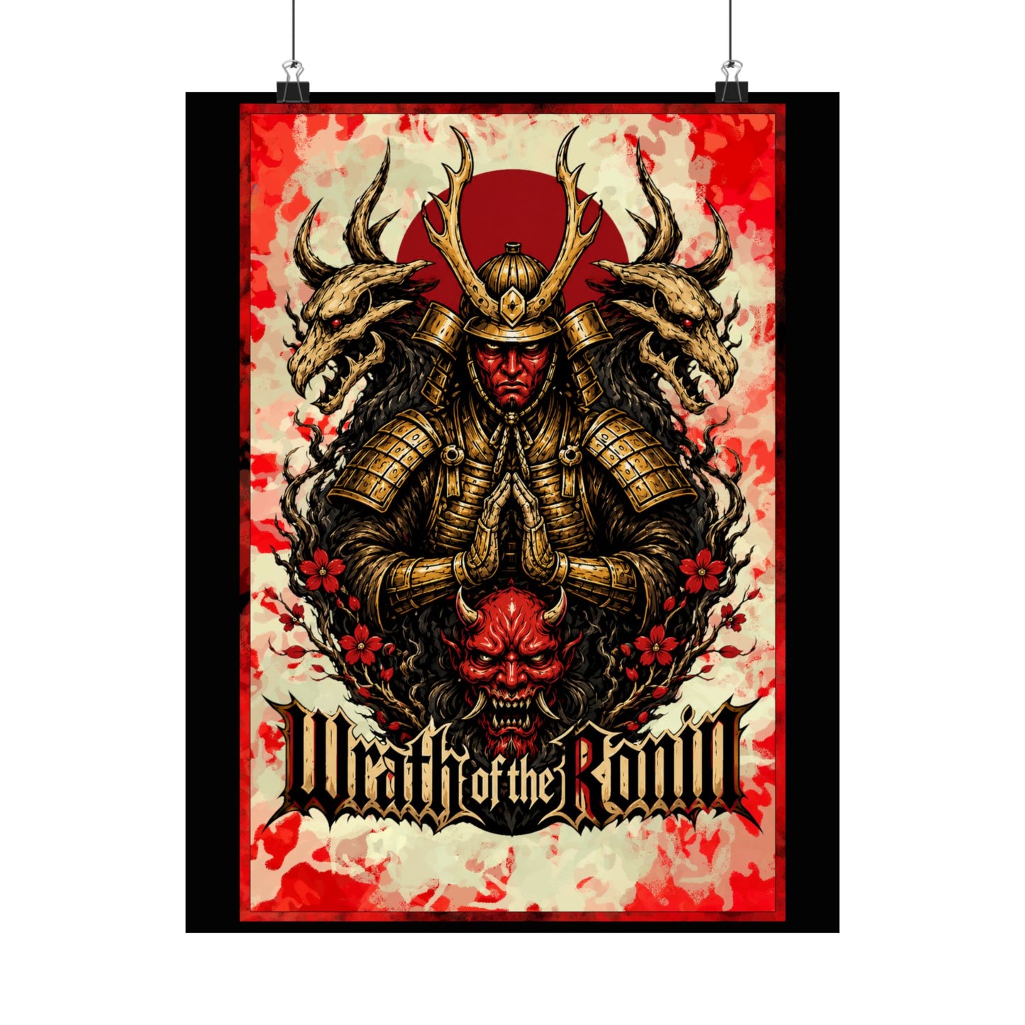 Samurai Wrath Poster — 'Wrath of the Ronin' Matte Vertical Art Print
