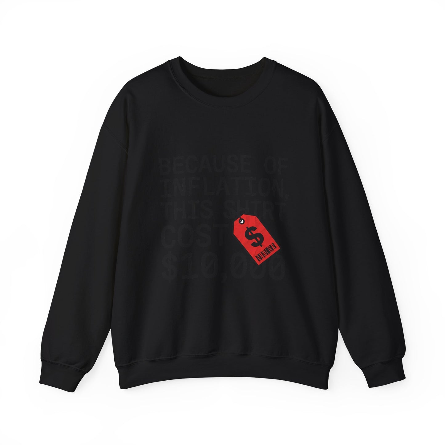 Ironic Money-Tag Text Sweatshirt | meme flex, streetwear satire