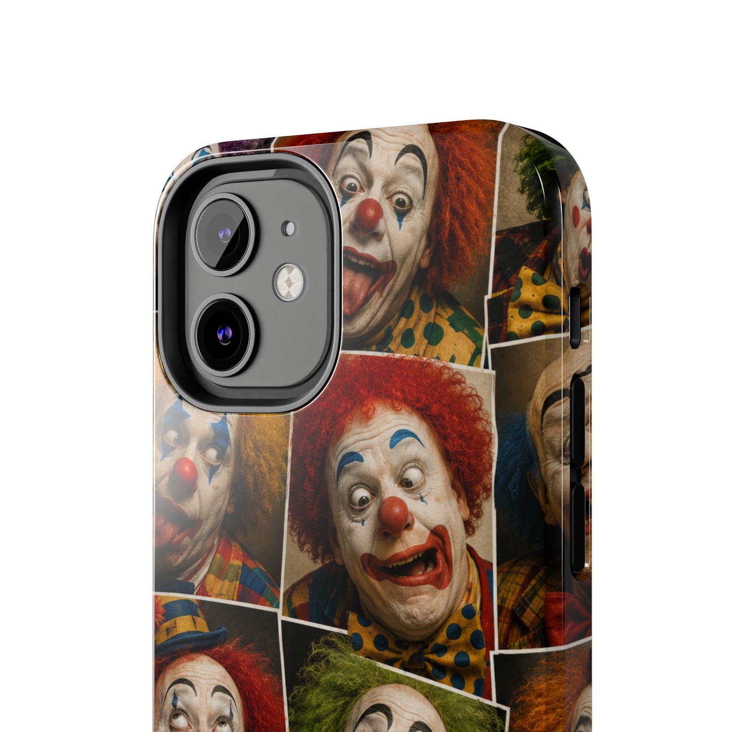 Clown Collage Tough Phone Case — Retro Carnival Horror Pattern