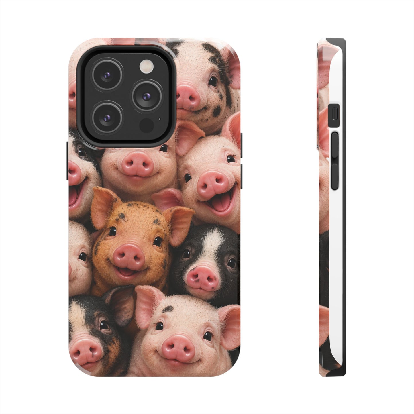 Pig Faces Tough Phone Case — Cute Farm Animal iPhone Protective Cover