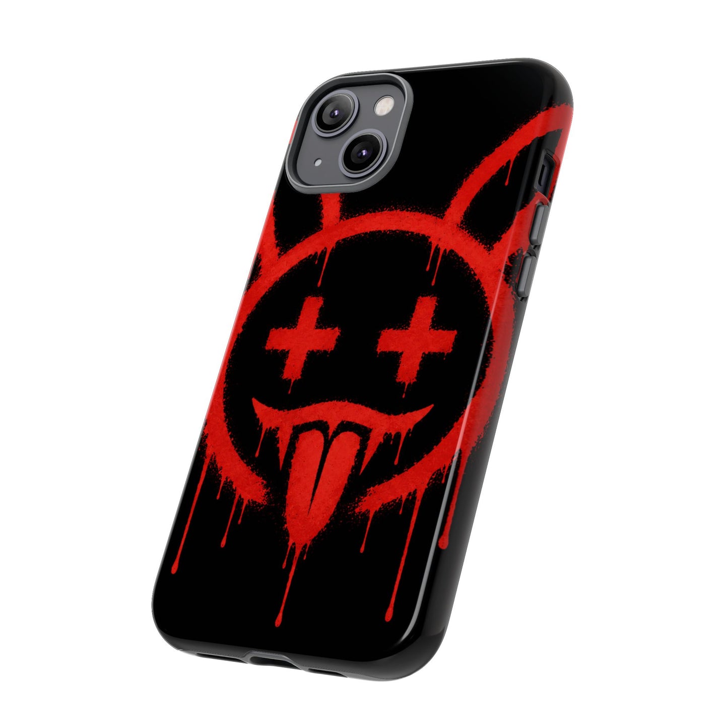 Phone Case - Metallic Souls Red Drip Smiley Graffiti Design