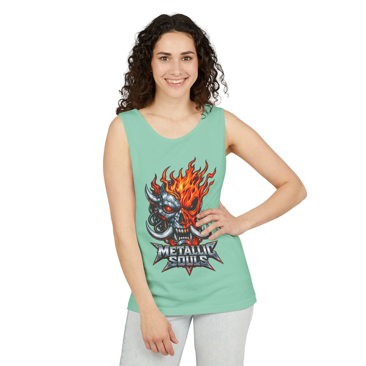 Flaming Skull "Metallic Souls" Tank Top
