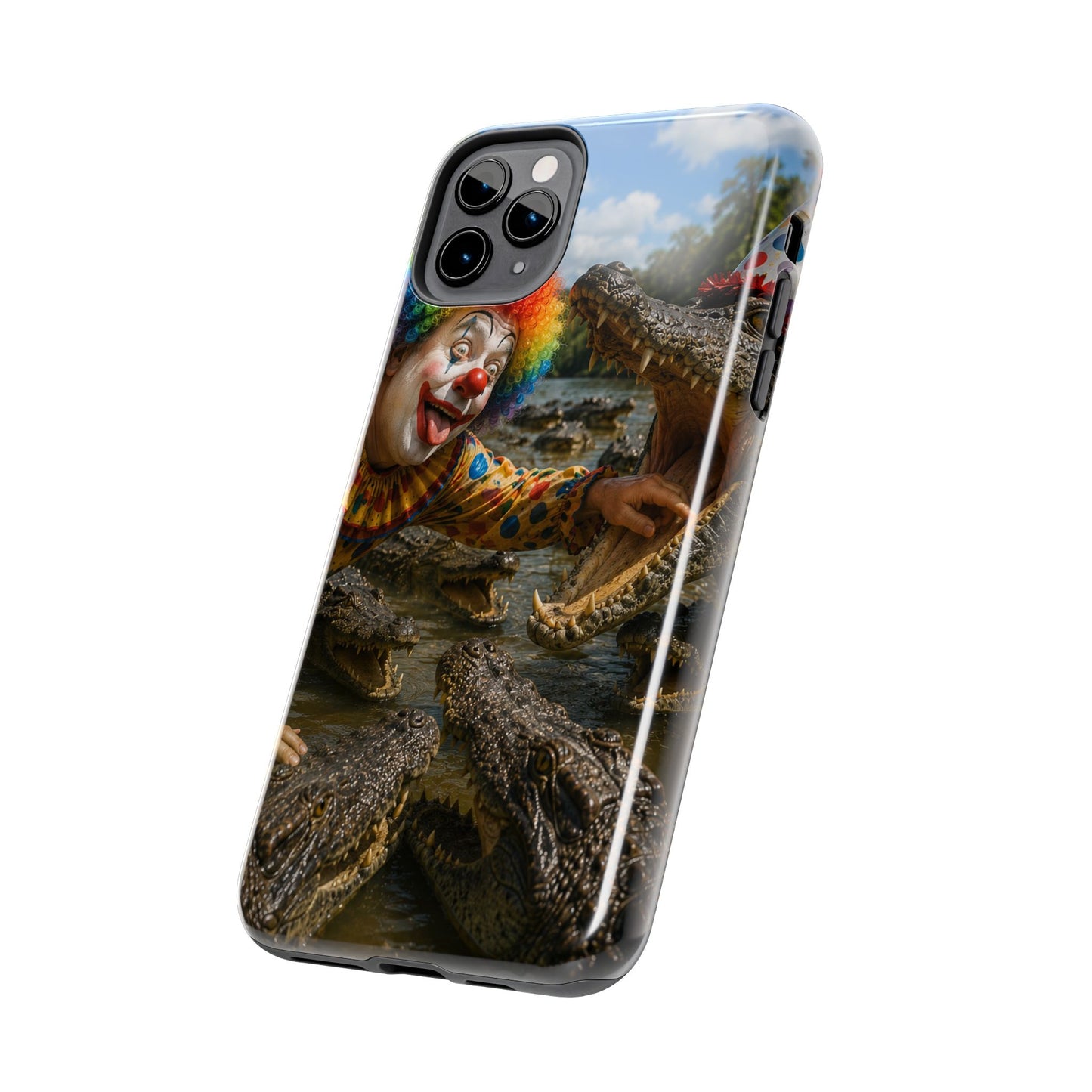 Creepy Clown Alligator Tough Phone Case — Horror Phone Cover for Scary Fans