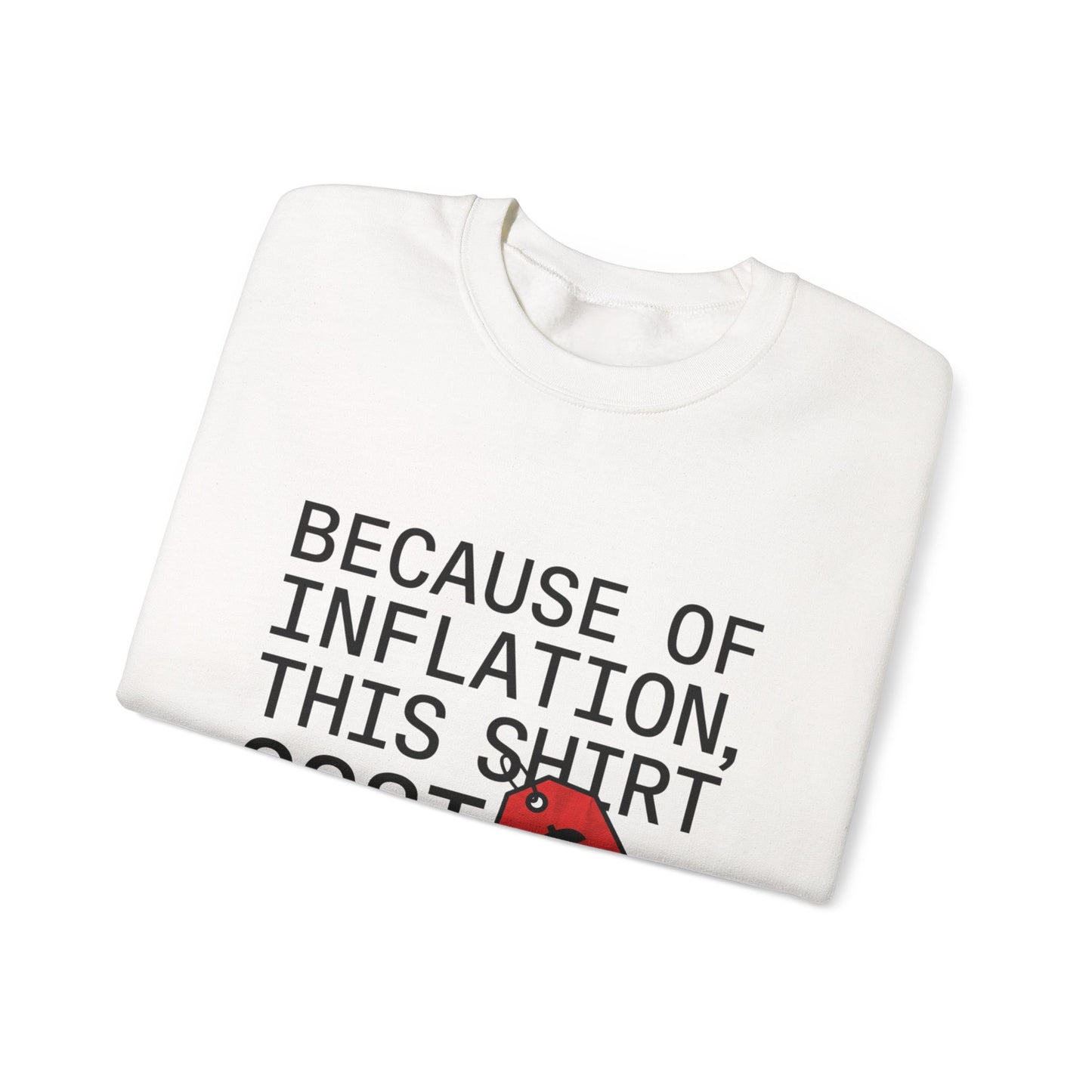 Ironic Money-Tag Text Sweatshirt | meme flex, streetwear satire