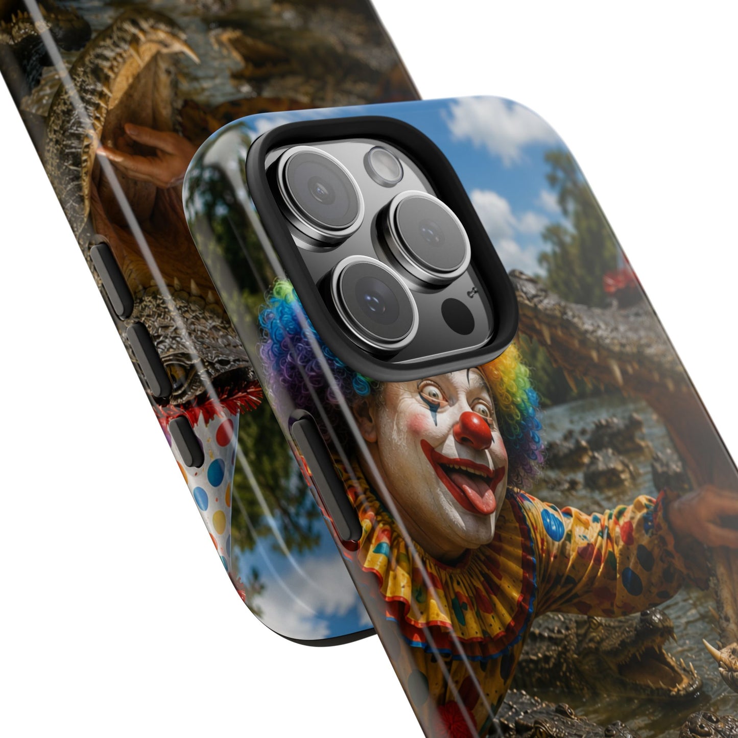 Creepy Clown Alligator Tough Phone Case — Horror Phone Cover for Scary Fans