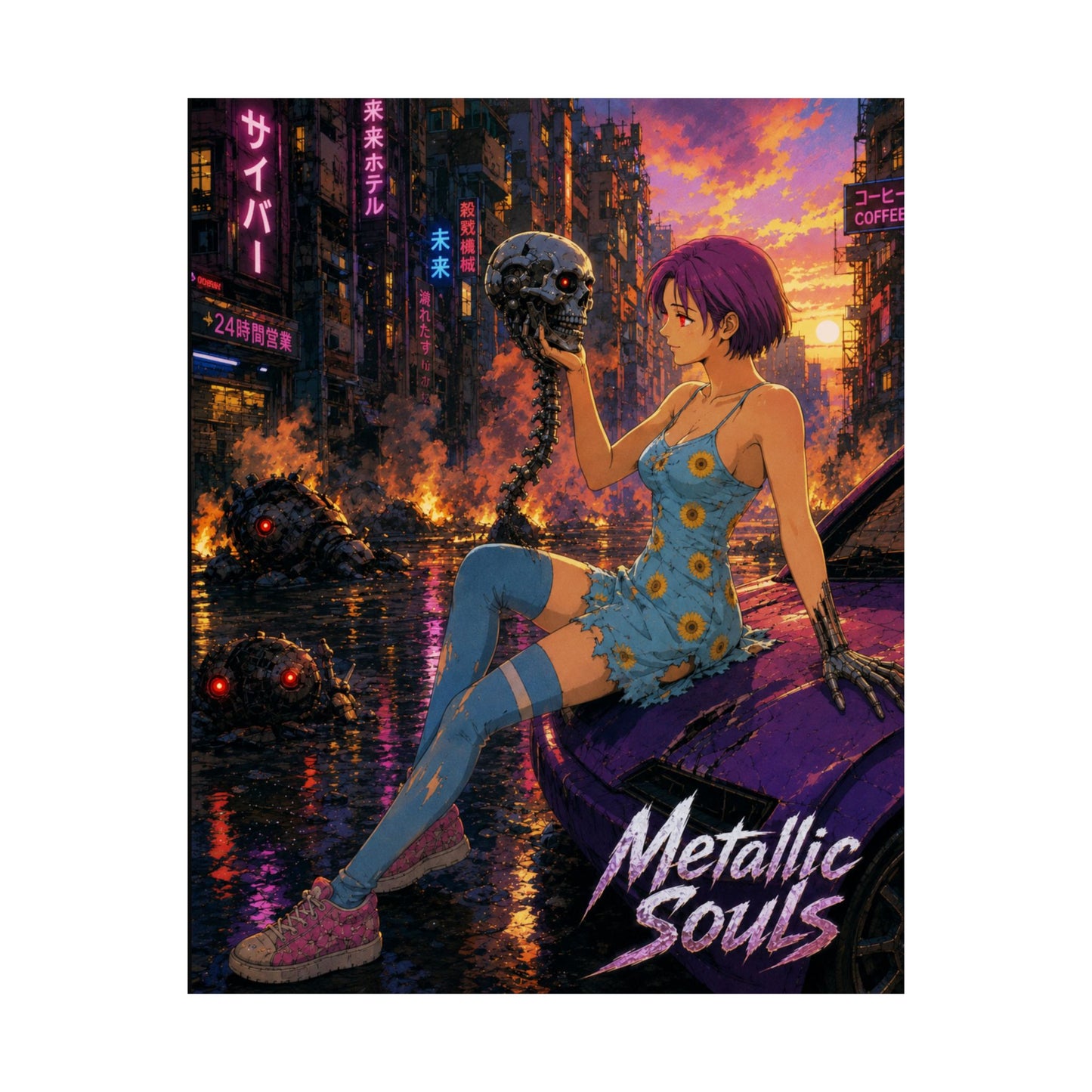 Metallic Souls Anime Poster — "Metallic Souls" Matte Vertical Art Print