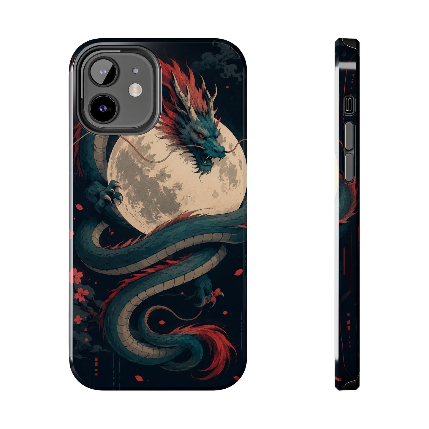 Dragon Moon Phone Case — Mythic Asian Serpent Design Tough Case