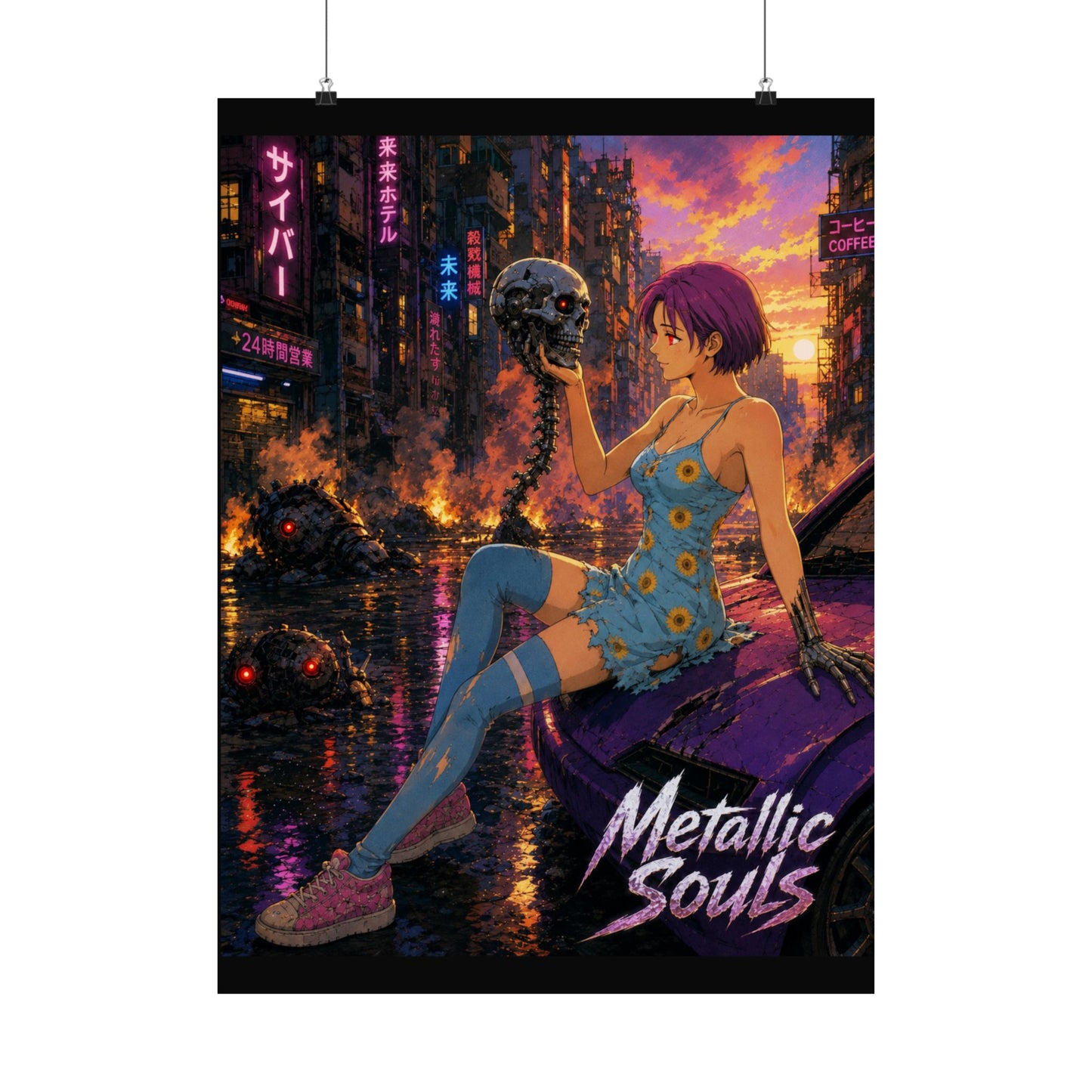 Metallic Souls Anime Poster — "Metallic Souls" Matte Vertical Art Print