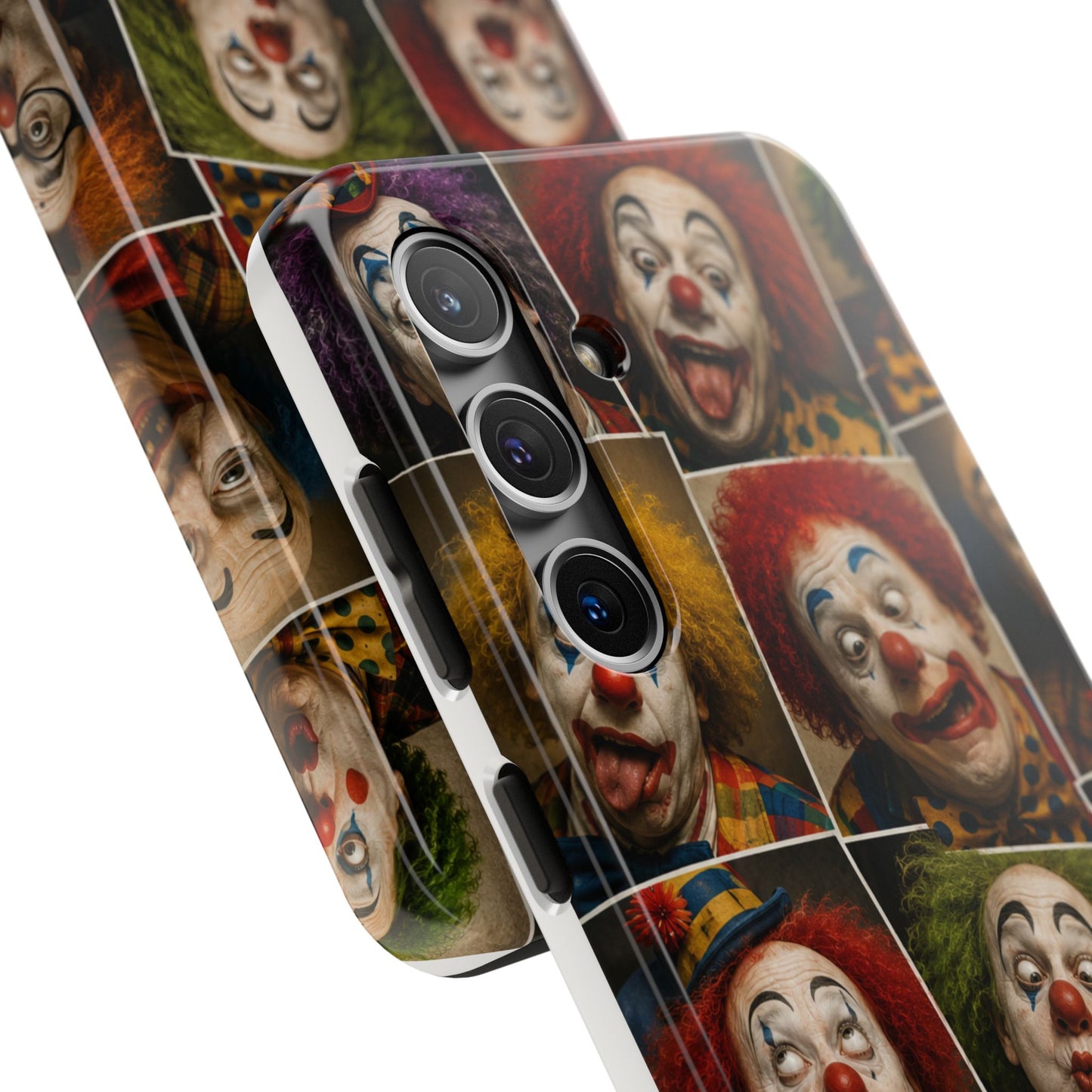 Clown Collage Tough Phone Case — Retro Carnival Horror Pattern