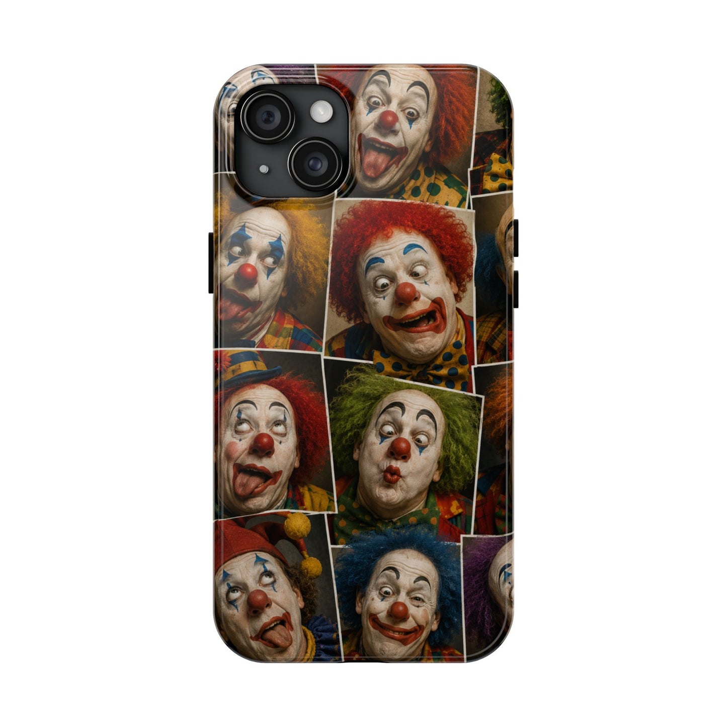 Clown Collage Tough Phone Case — Retro Carnival Horror Pattern