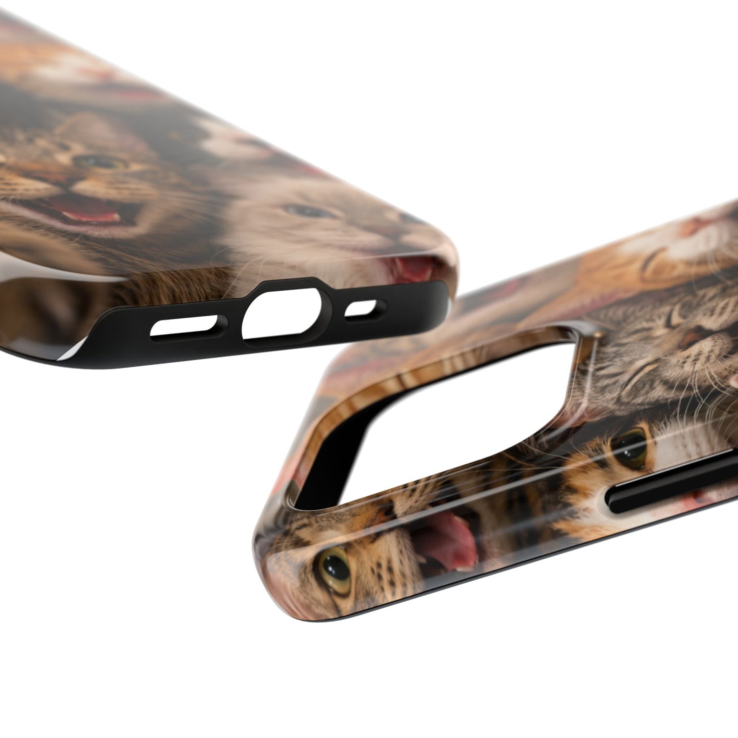 Tough Smiling Cats Collage Phone Case – Cute Cat Faces for iPhone