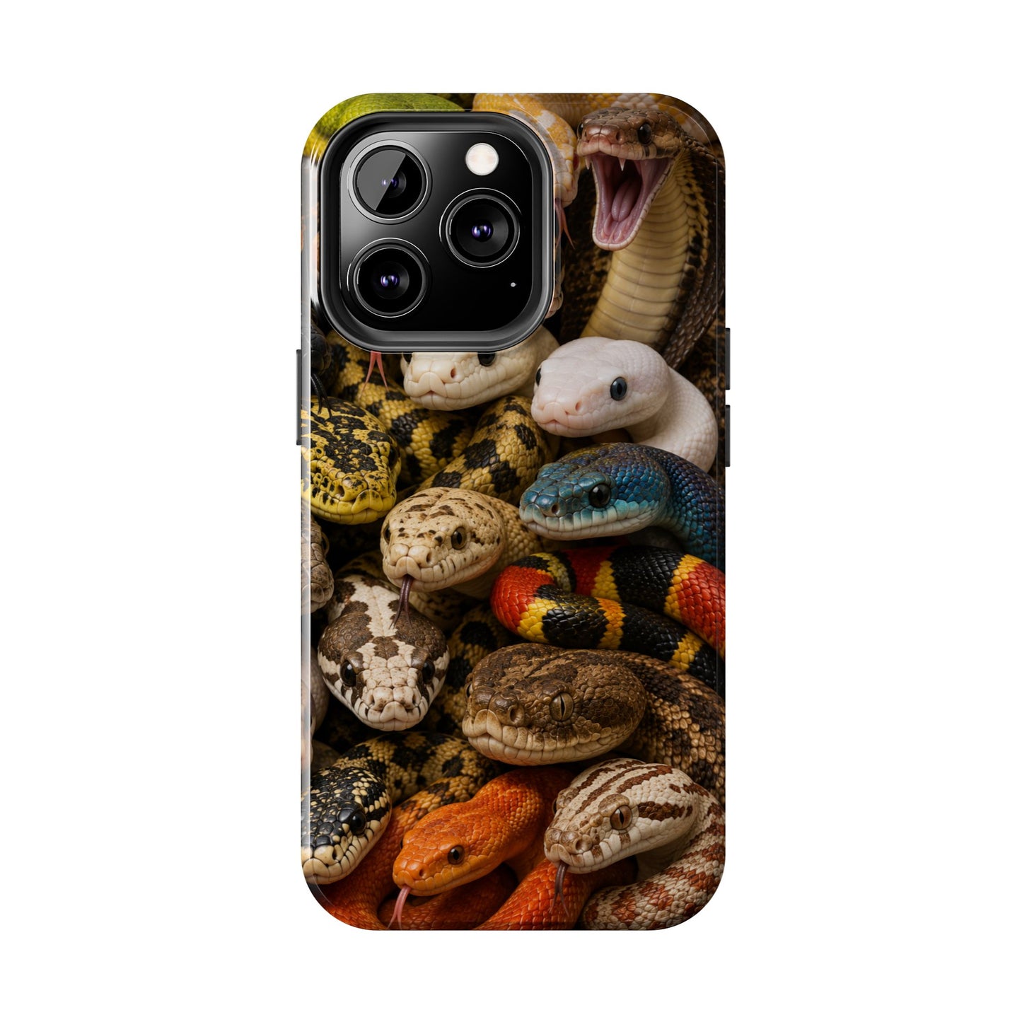 Snake Pattern Tough Phone Case — Colorful Snakes Protective Phone Cover