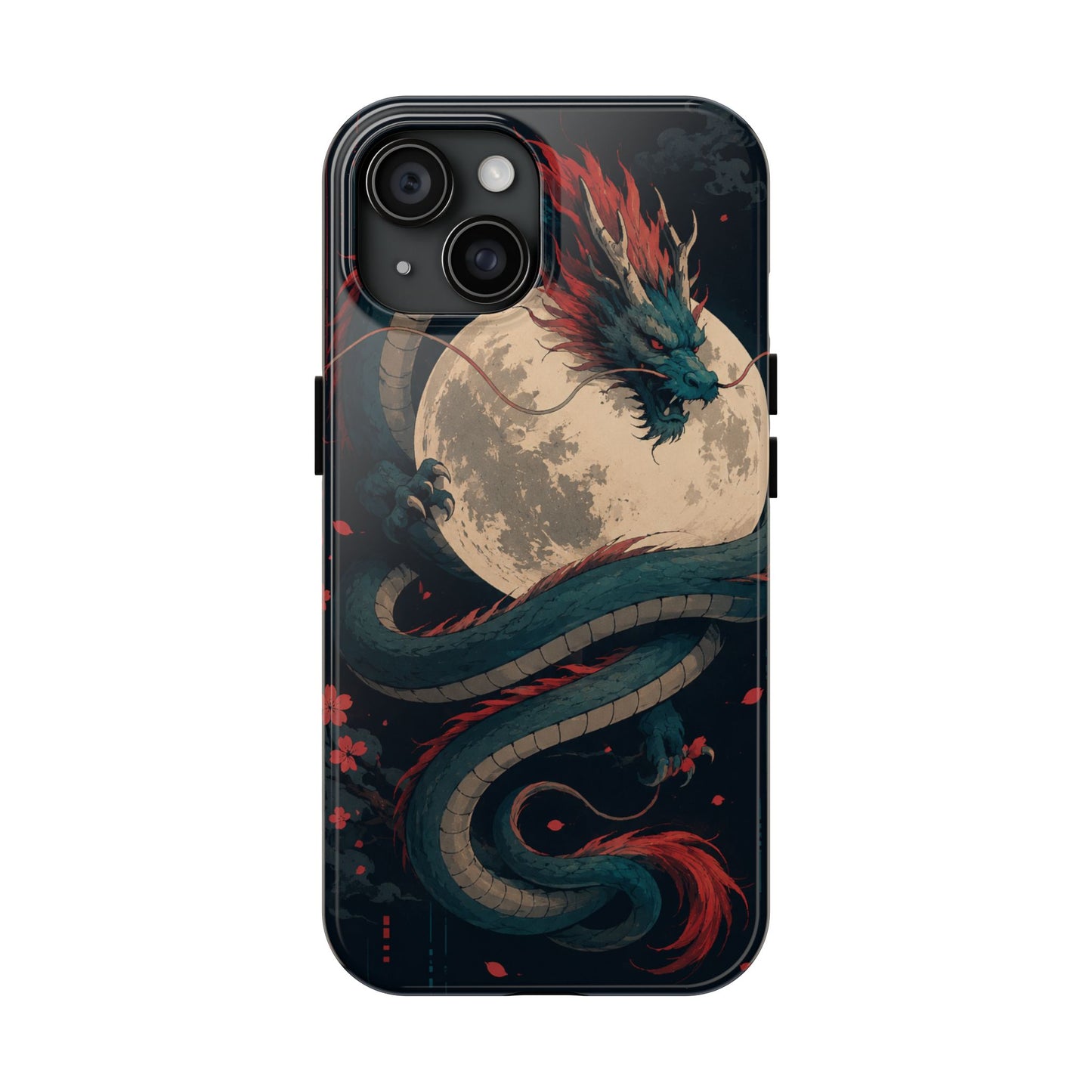 Dragon Moon Phone Case — Mythic Asian Serpent Design Tough Case