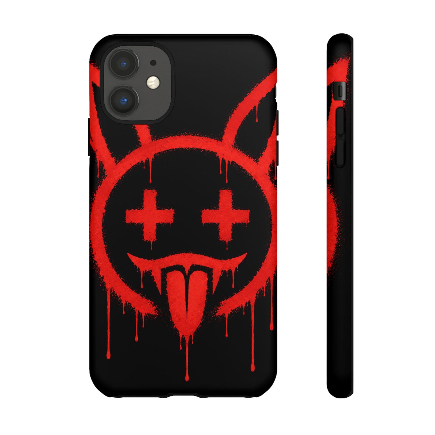 Phone Case - Metallic Souls Red Drip Smiley Graffiti Design