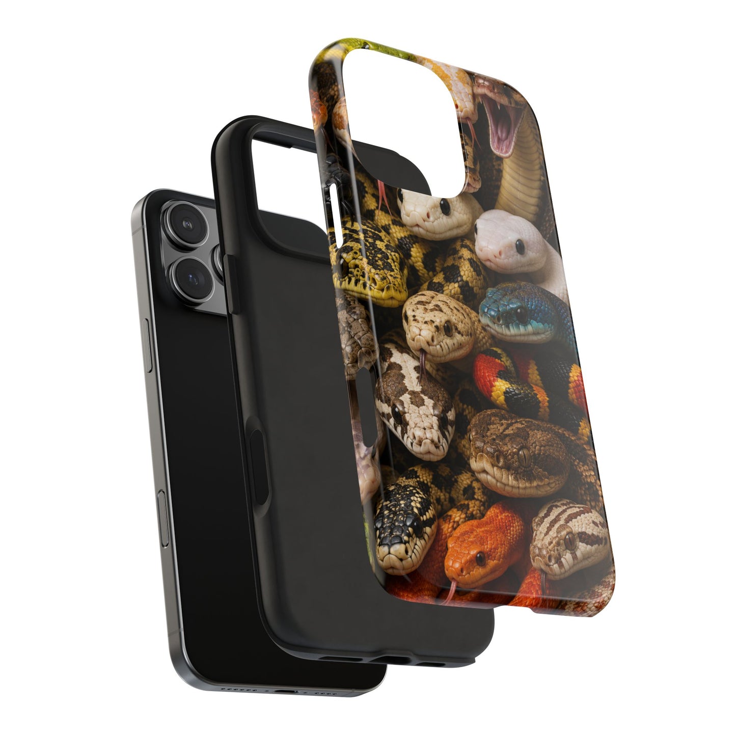 Snake Pattern Tough Phone Case — Colorful Snakes Protective Phone Cover