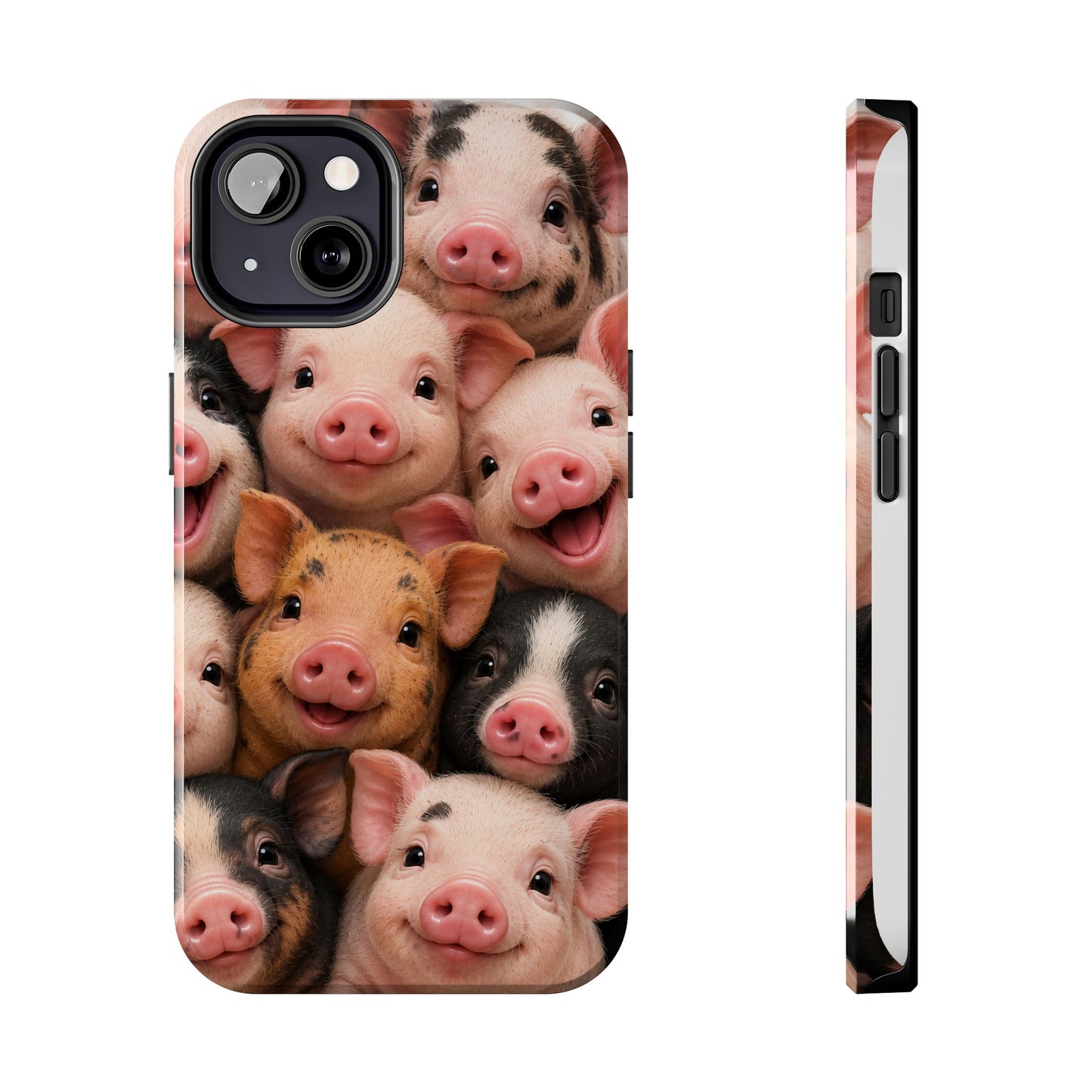 Pig Faces Tough Phone Case — Cute Farm Animal iPhone Protective Cover
