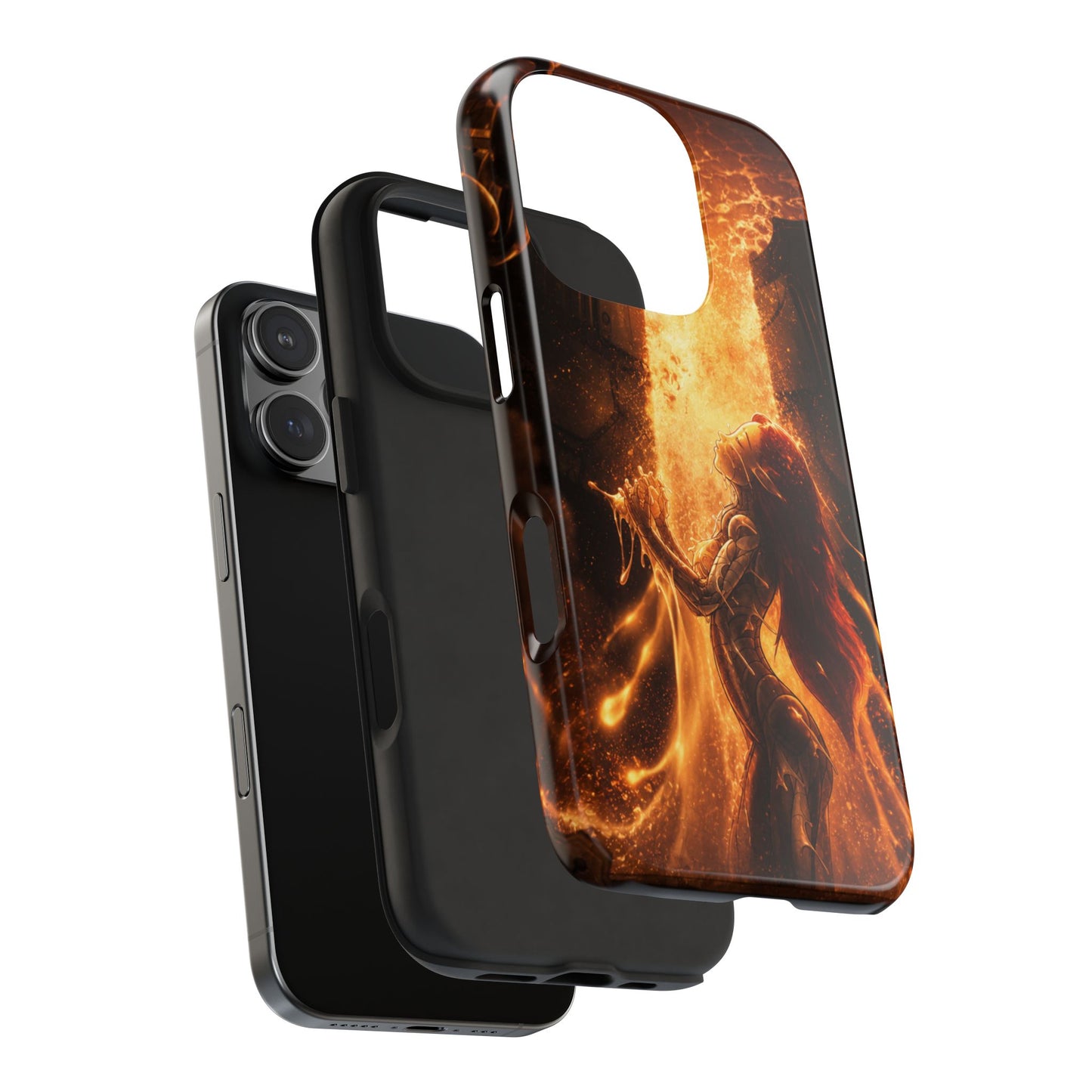 Fiery Phoenix Phone Case — Tough Protective iPhone Cover with Flame Warrior Art
