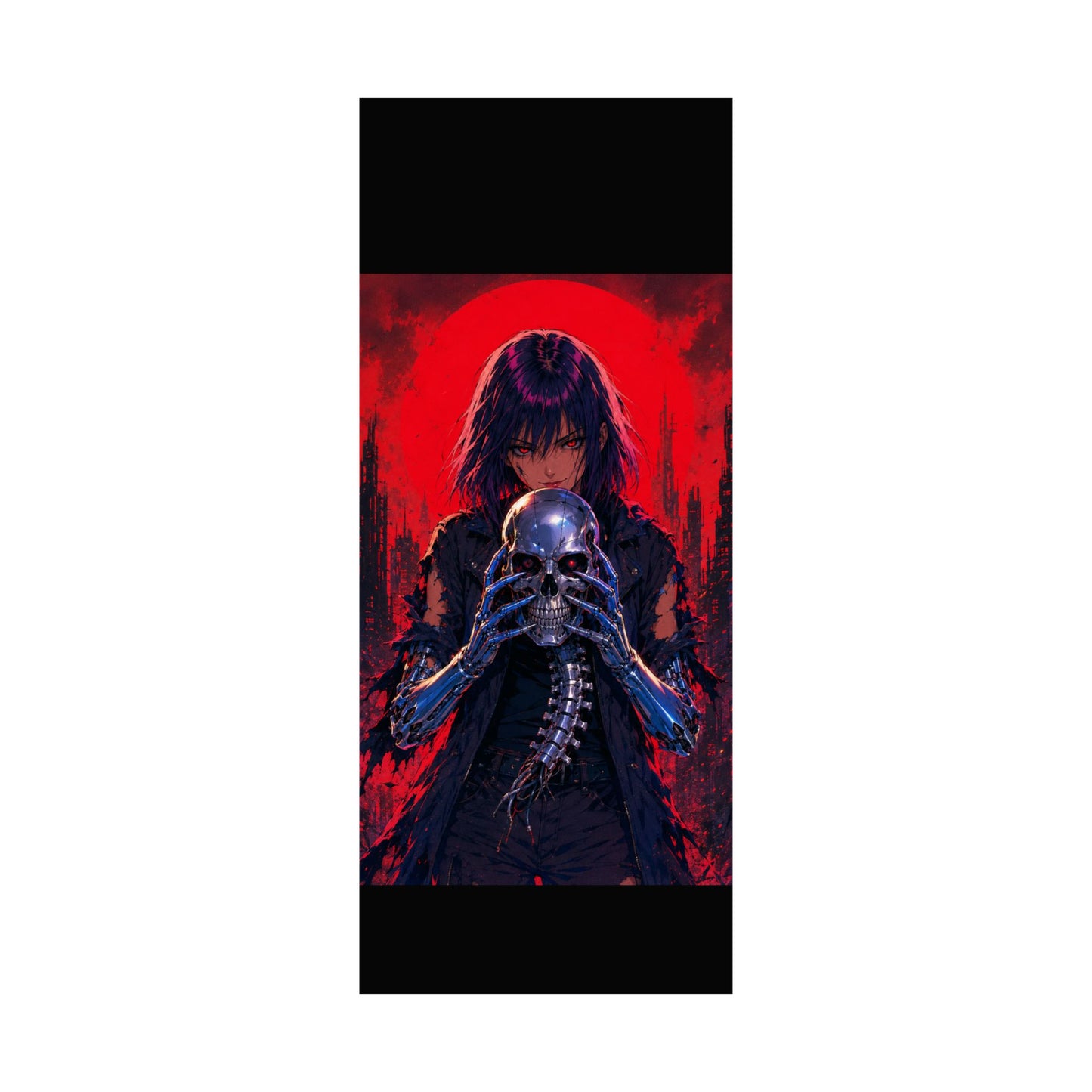 Metallic Souls Skull Poster — Gothic Anime Matte Vertical Wall Art
