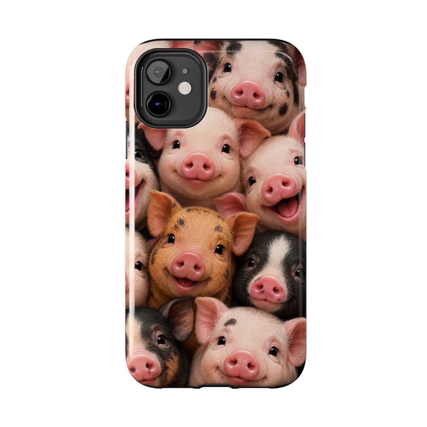 Pig Faces Tough Phone Case — Cute Farm Animal iPhone Protective Cover