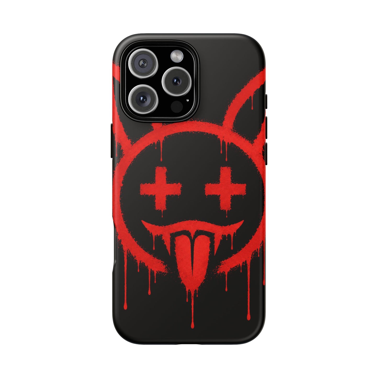 Phone Case - Metallic Souls Red Drip Smiley Graffiti Design