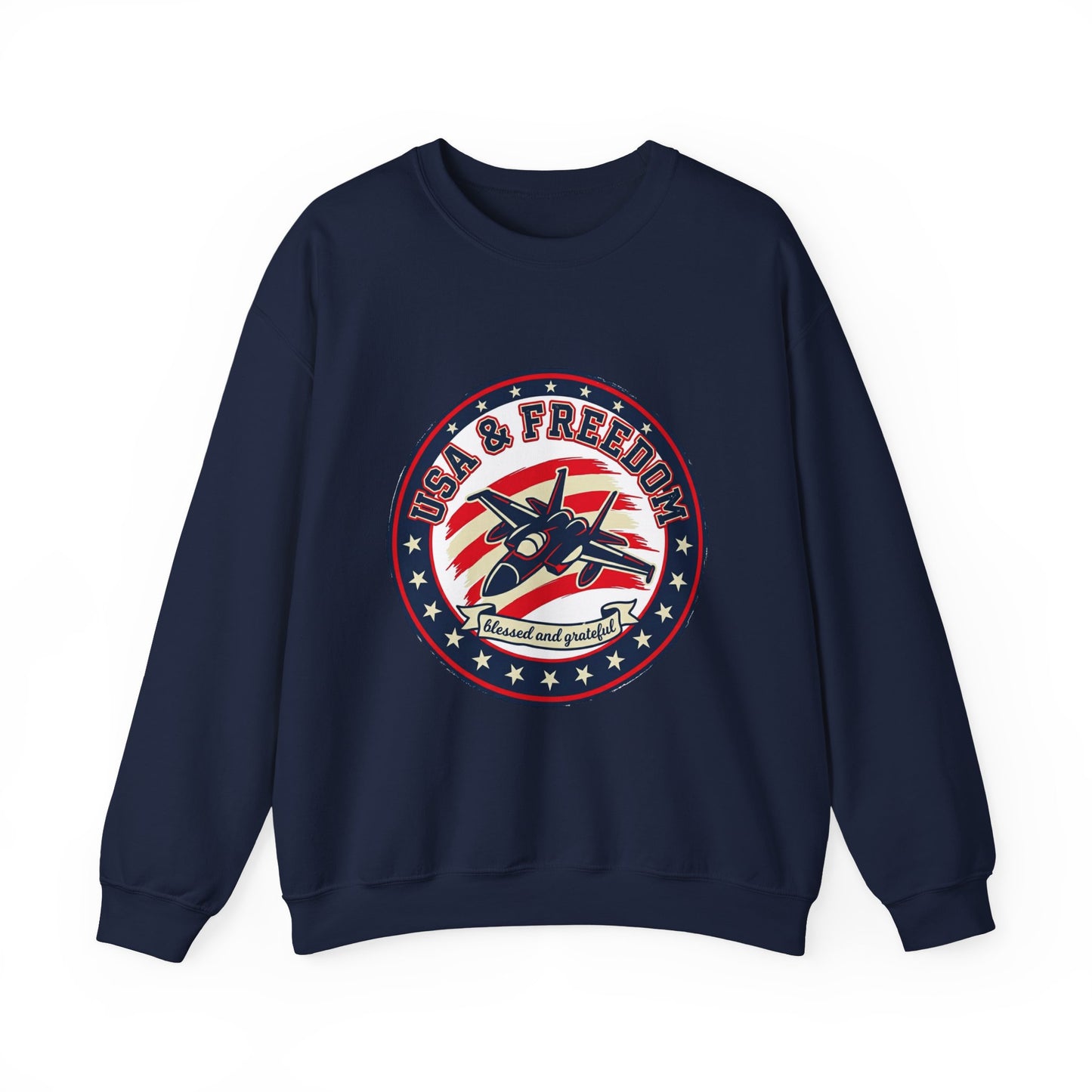 USA & Freedom Crewneck Sweatshirt | patriotic, faith-based vintage Americana