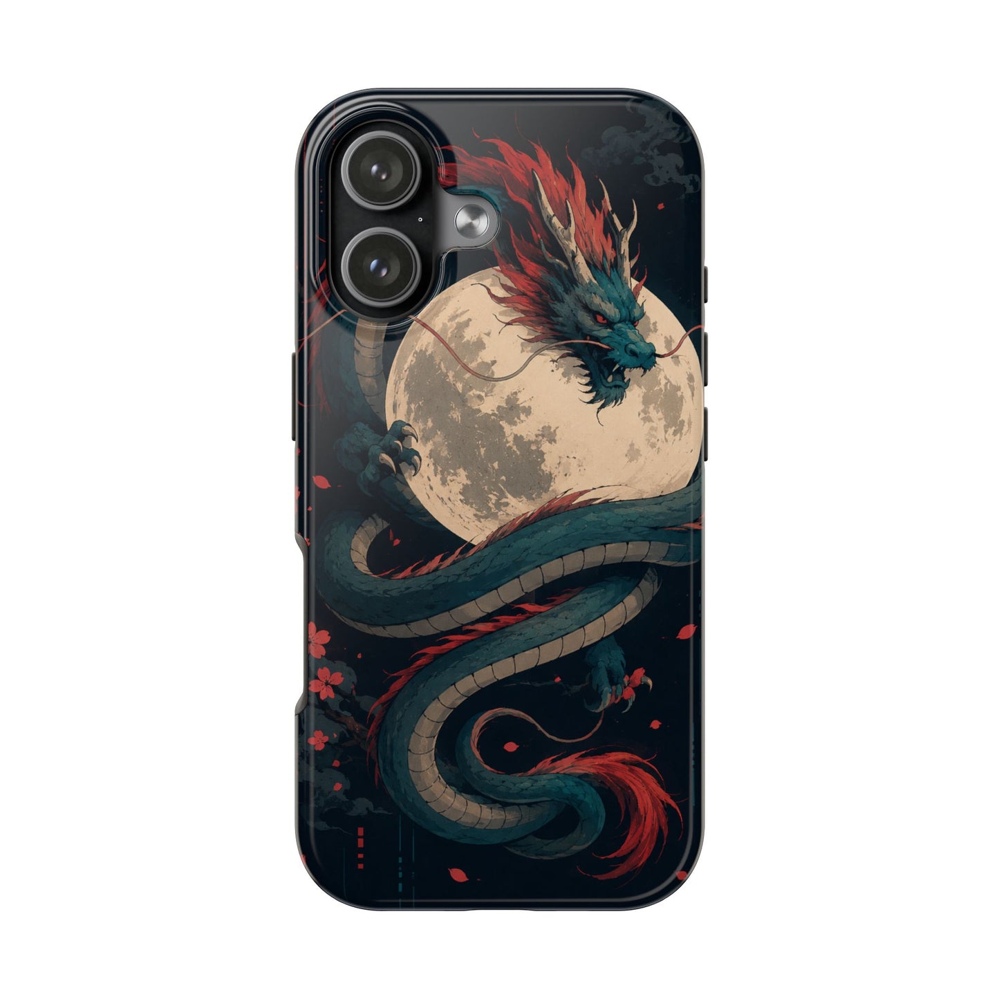 Dragon Moon Phone Case — Mythic Asian Serpent Design Tough Case