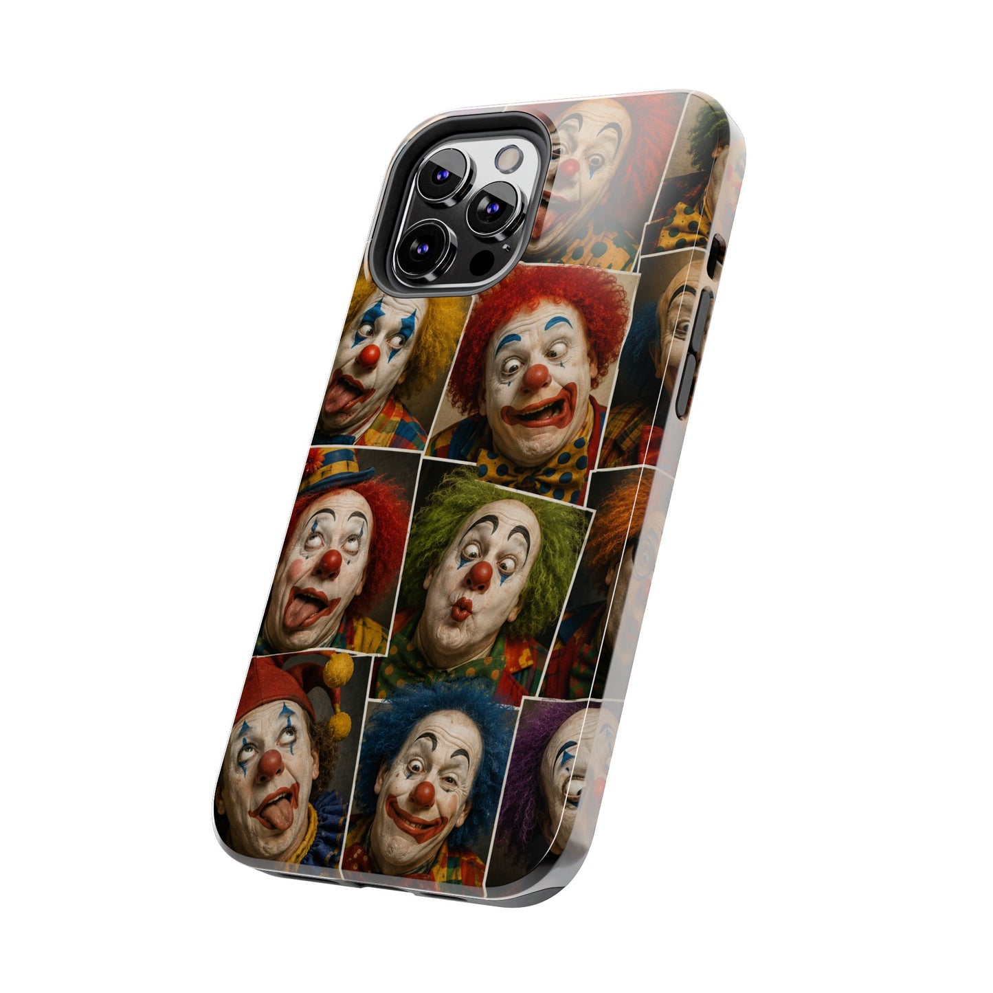 Clown Collage Tough Phone Case — Retro Carnival Horror Pattern