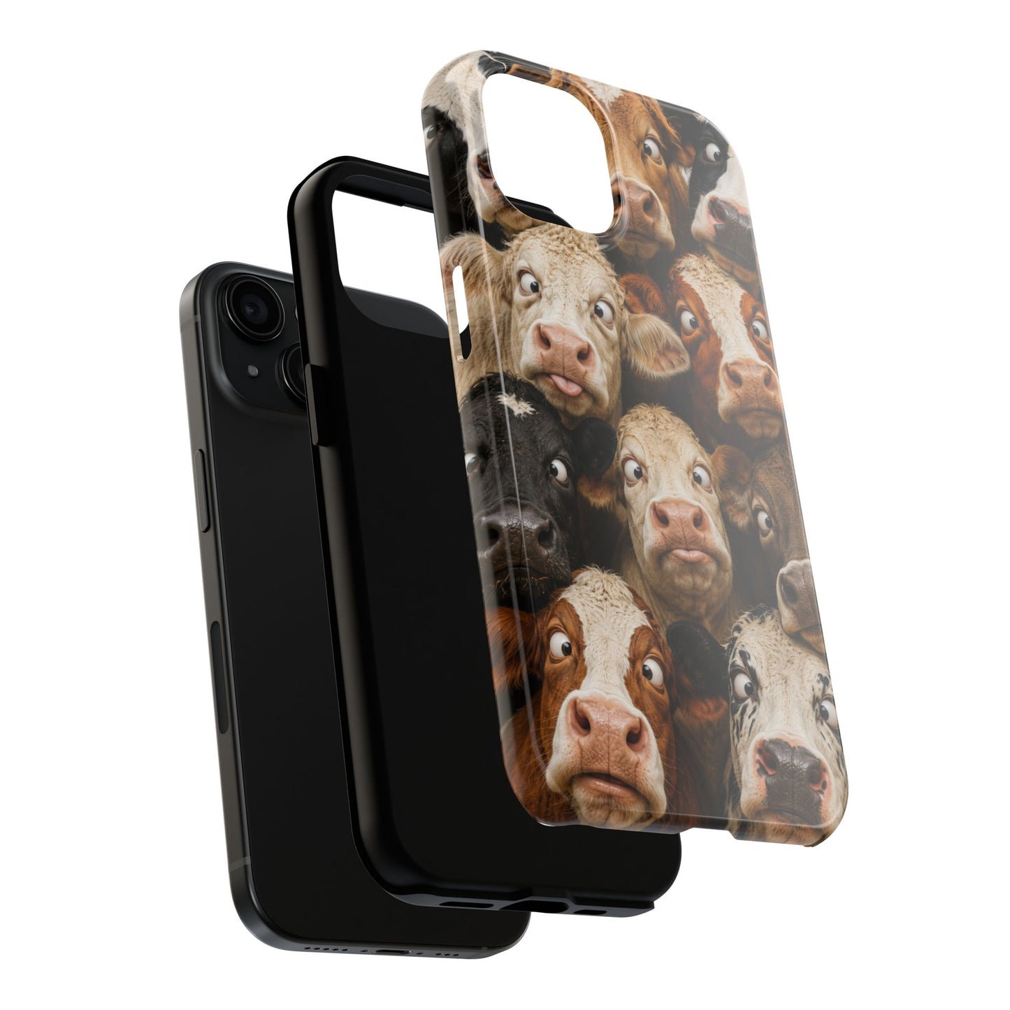Cow Collage Tough Phone Case — Funny Farm Animal Protective Phone Cover