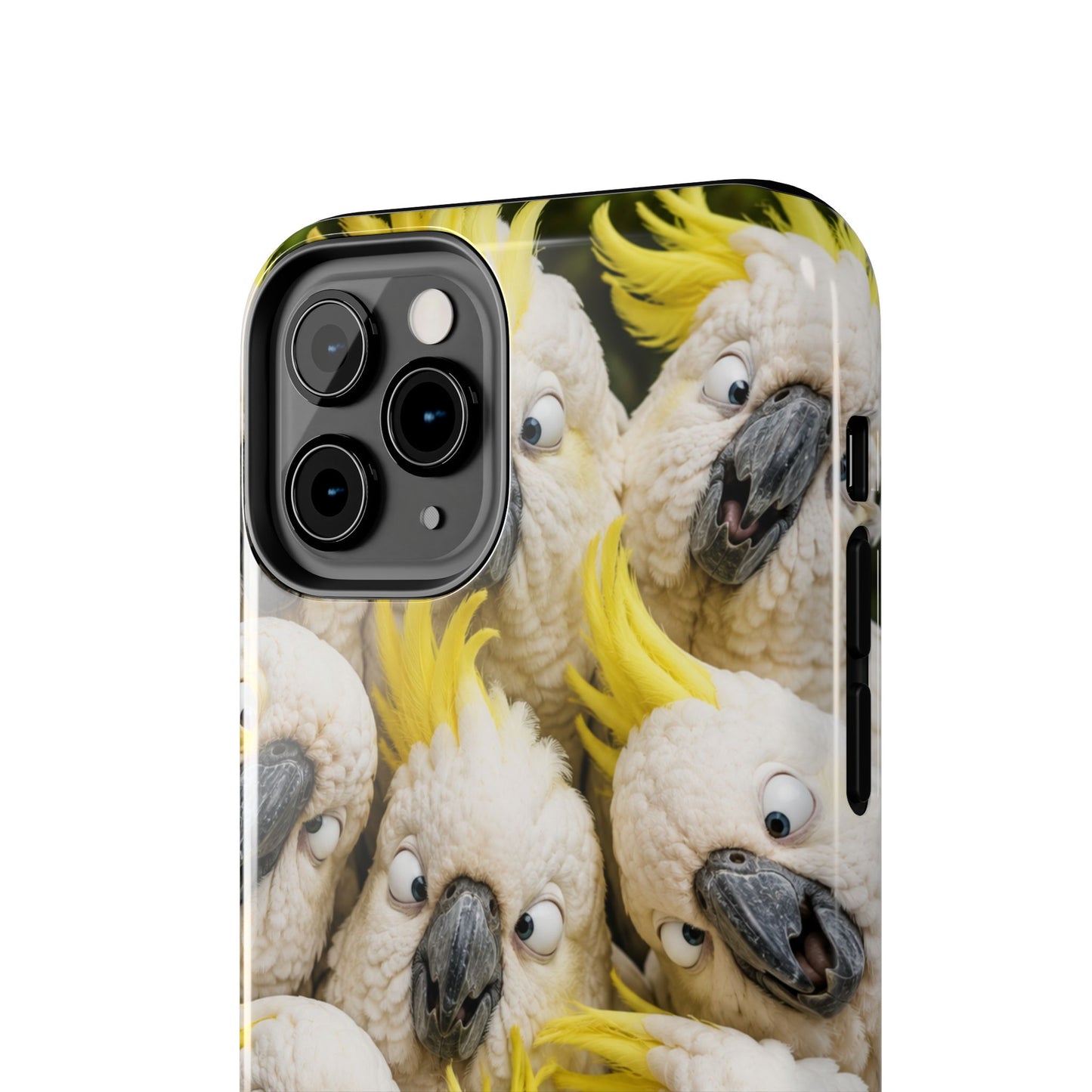 Cockatoo Collage Tough Phone Case — Funny Yellow Crested Bird Protective Phone Cover
