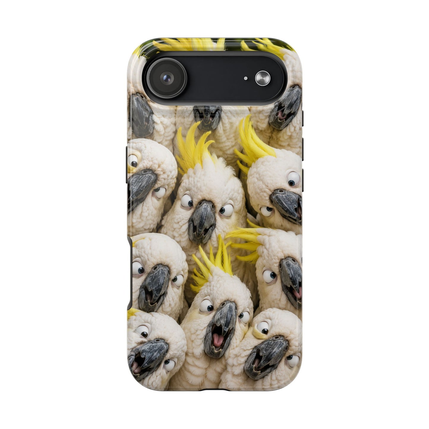 Cockatoo Collage Tough Phone Case — Funny Yellow Crested Bird Protective Phone Cover
