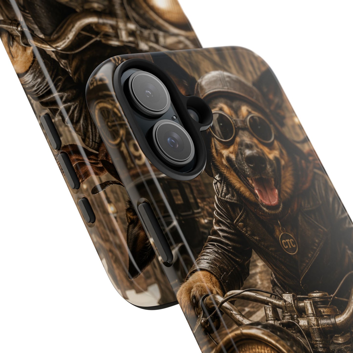 Phone Case — Biker Dog Riding Motorcycle Protective Tough Cover