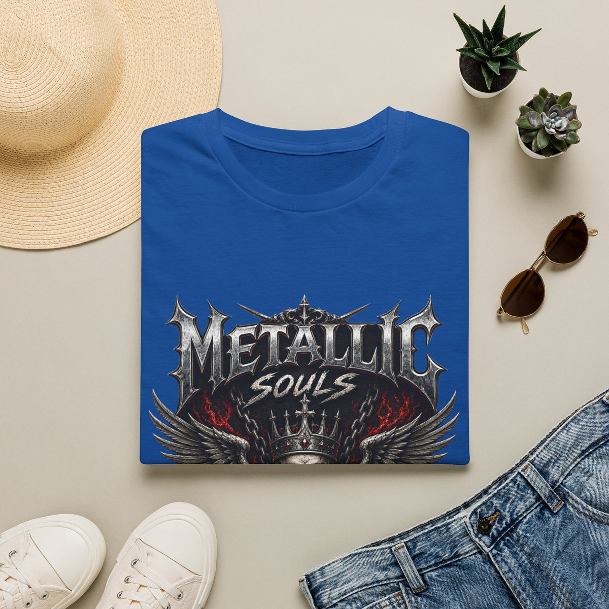Metallic Souls Skull Tee — Heavy Metal Band Graphic T-Shirt