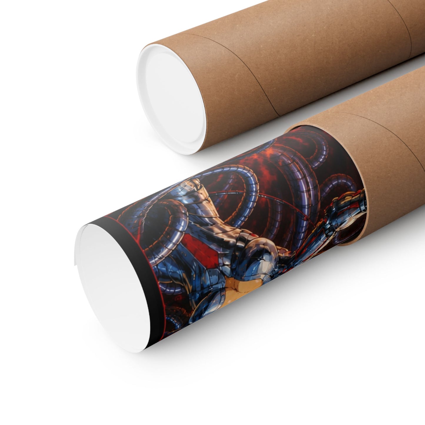 Metallic Souls Anime Poster — Matte Vertical Sci‑Fi Horror Art Print