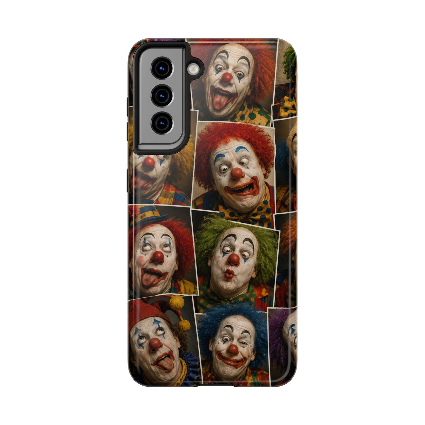 Clown Collage Tough Phone Case — Retro Carnival Horror Pattern