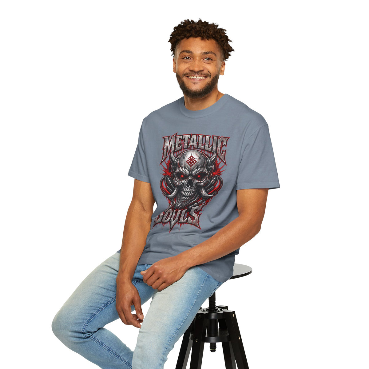 Metallic Souls Skull T-Shirt — Gothic Heavy Metal Band Tee
