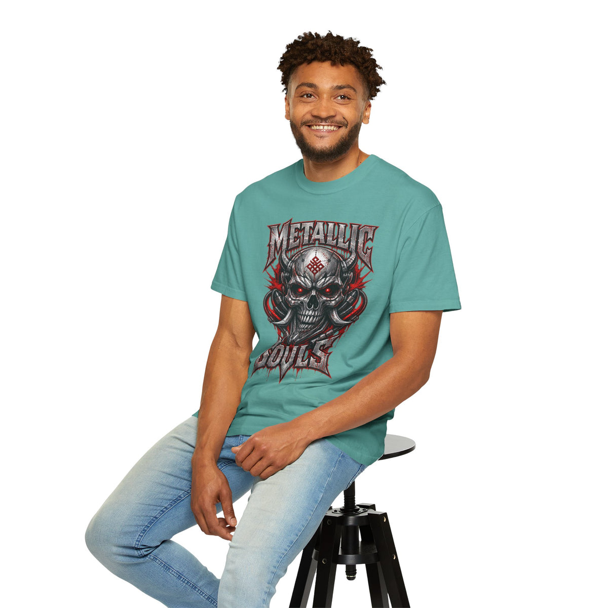 Metallic Souls Skull T-Shirt — Gothic Heavy Metal Band Tee
