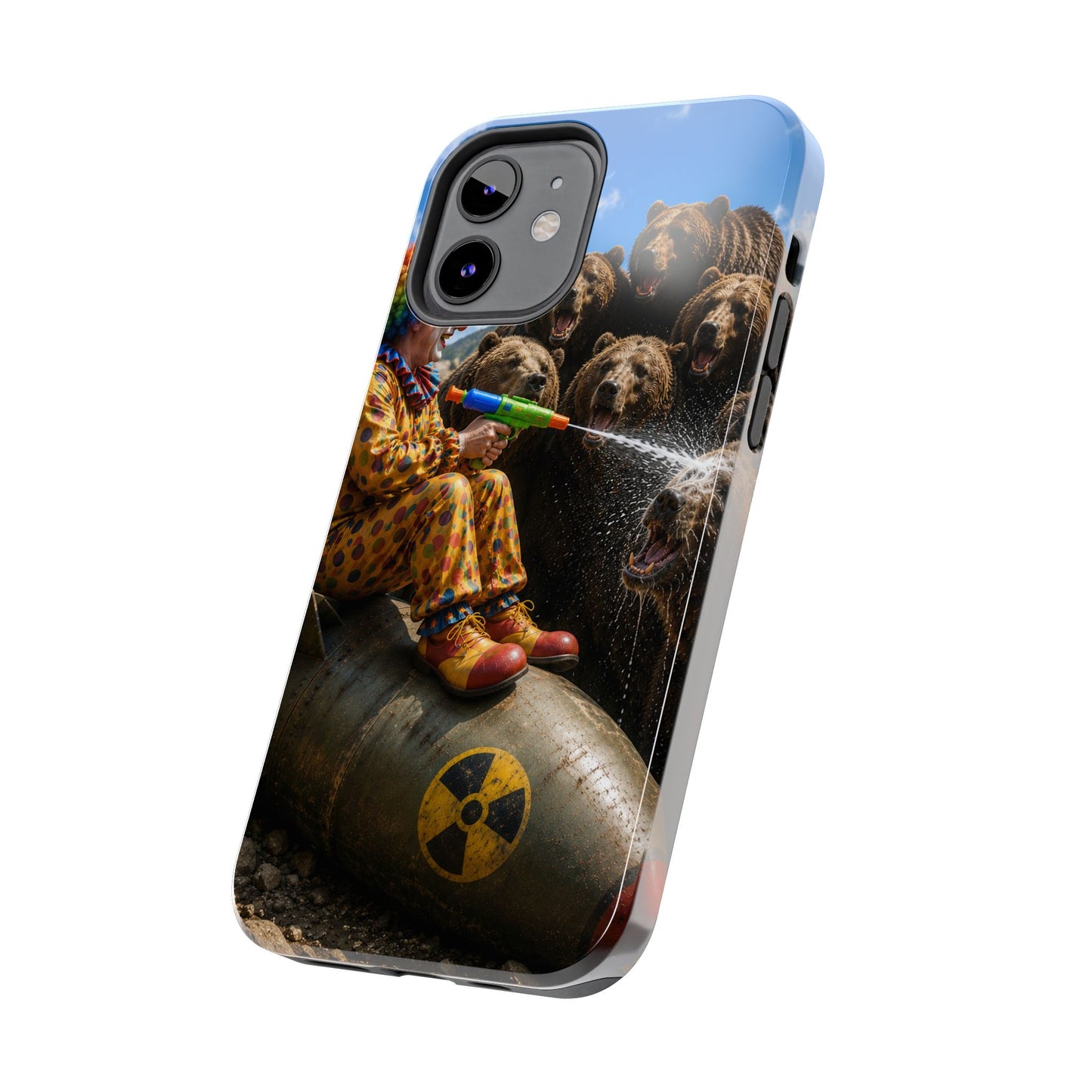 Tough Phone Case — Surreal Clown vs. Bears Protective Phone Cover