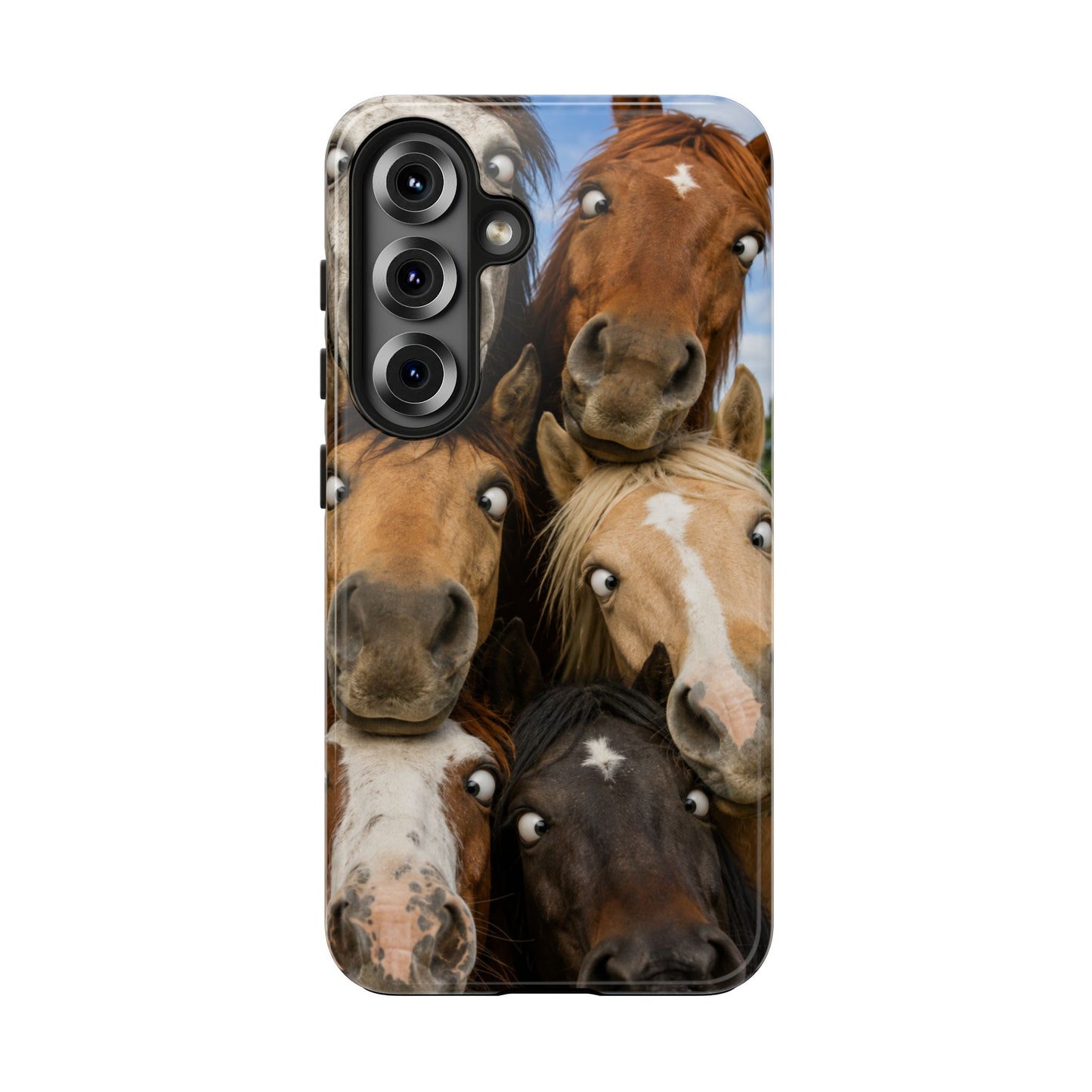 Horse Herd Phone Case — Funny Goofy Horses Tough Protective Cover