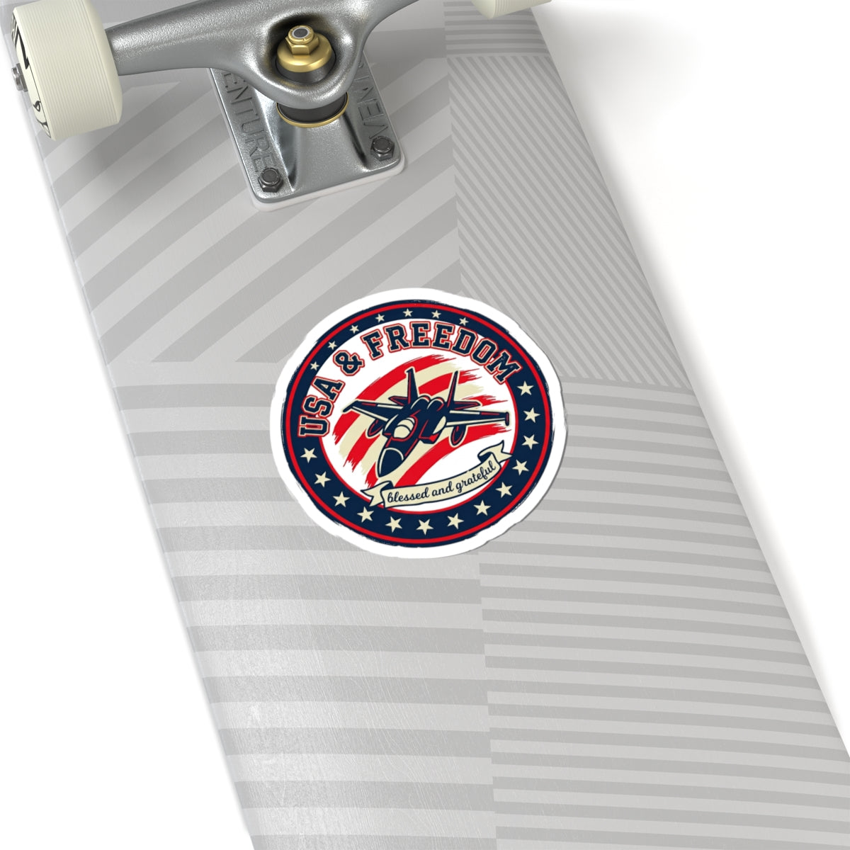 USA & Freedom Kiss-Cut Sticker | faith-based patriotic, vintage Americana