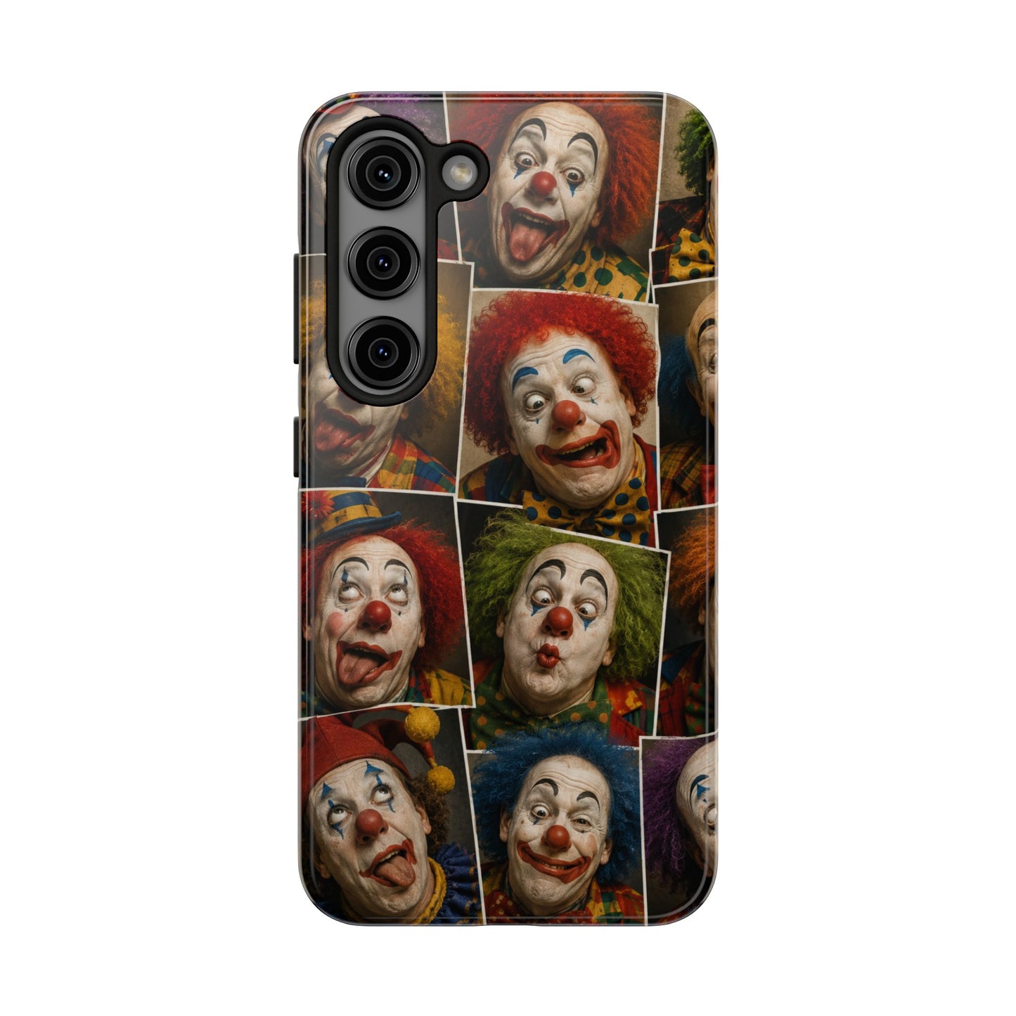 Clown Collage Tough Phone Case — Retro Carnival Horror Pattern