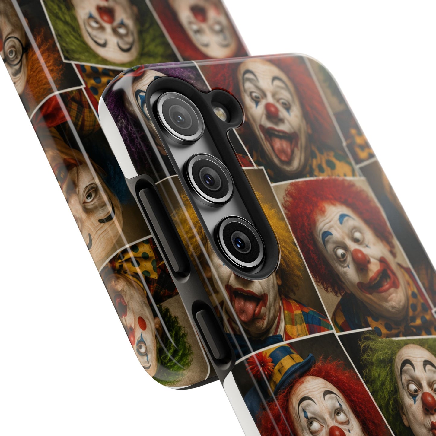 Clown Collage Tough Phone Case — Retro Carnival Horror Pattern
