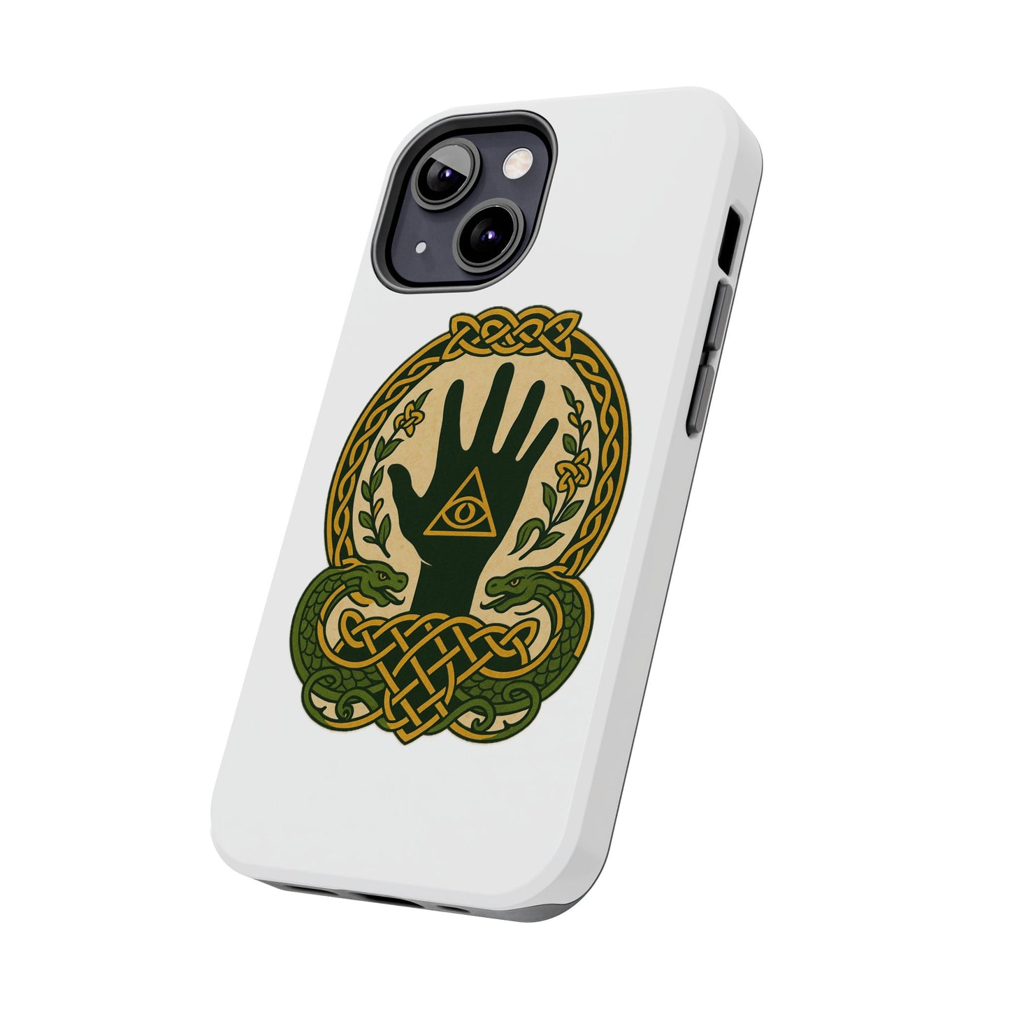 Celtic Eye of Providence Tough Phone Case — Protective Mythic Hand Design
