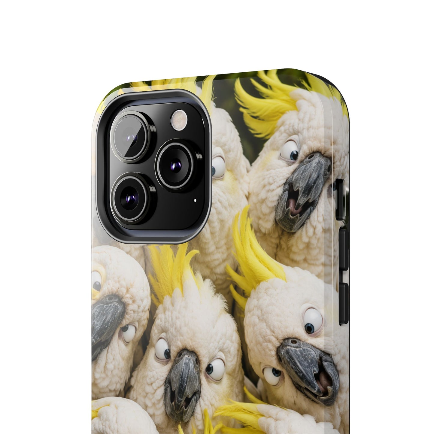 Cockatoo Collage Tough Phone Case — Funny Yellow Crested Bird Protective Phone Cover