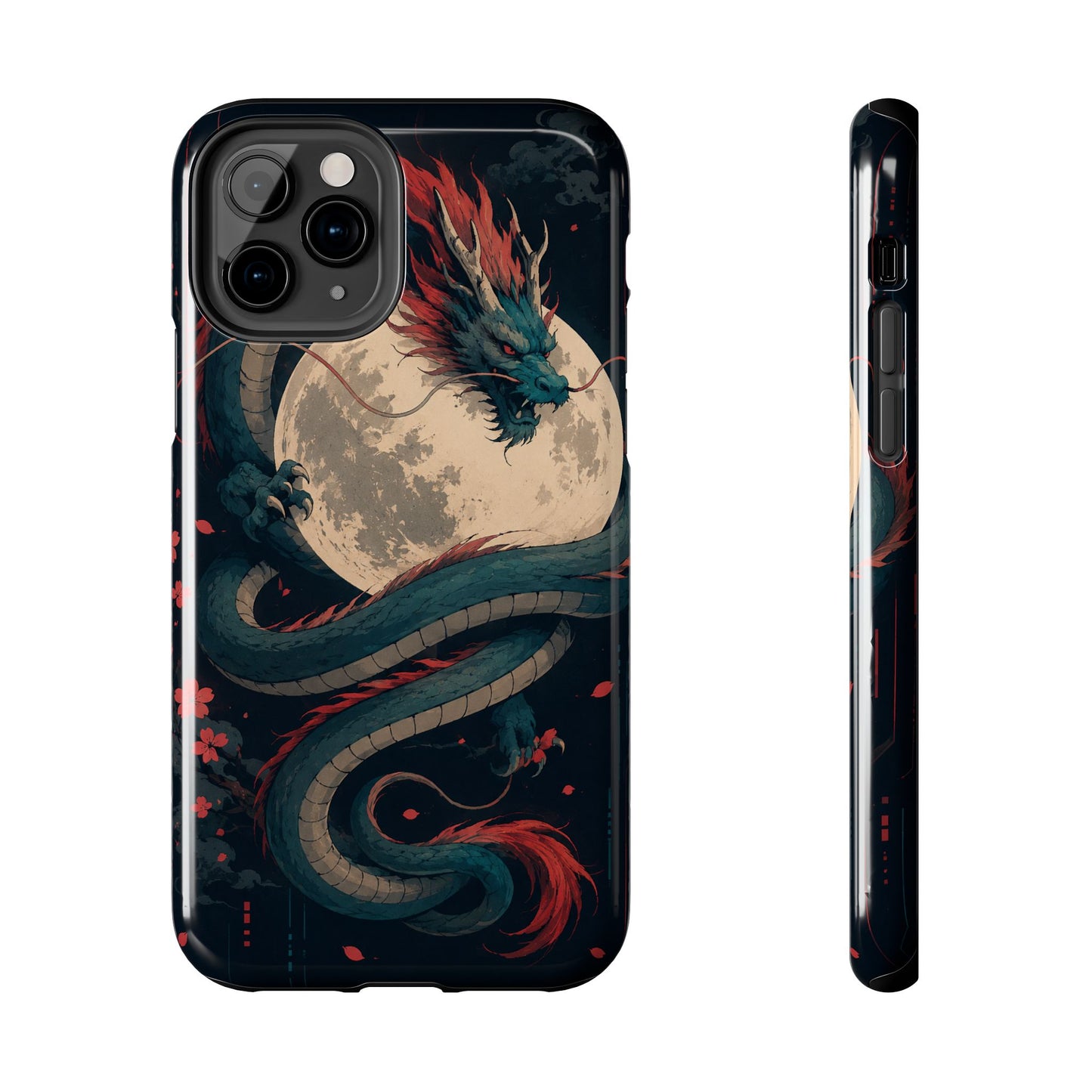 Dragon Moon Phone Case — Mythic Asian Serpent Design Tough Case