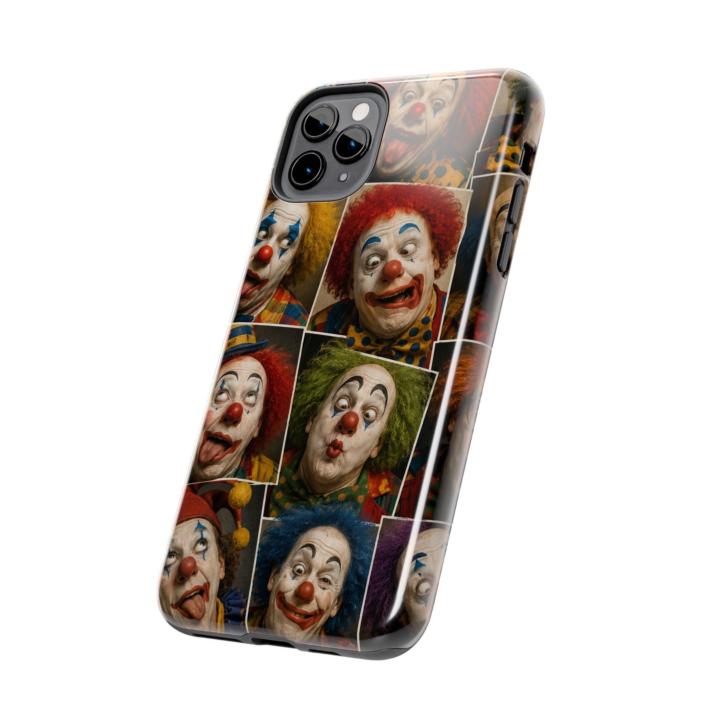 Clown Collage Tough Phone Case — Retro Carnival Horror Pattern