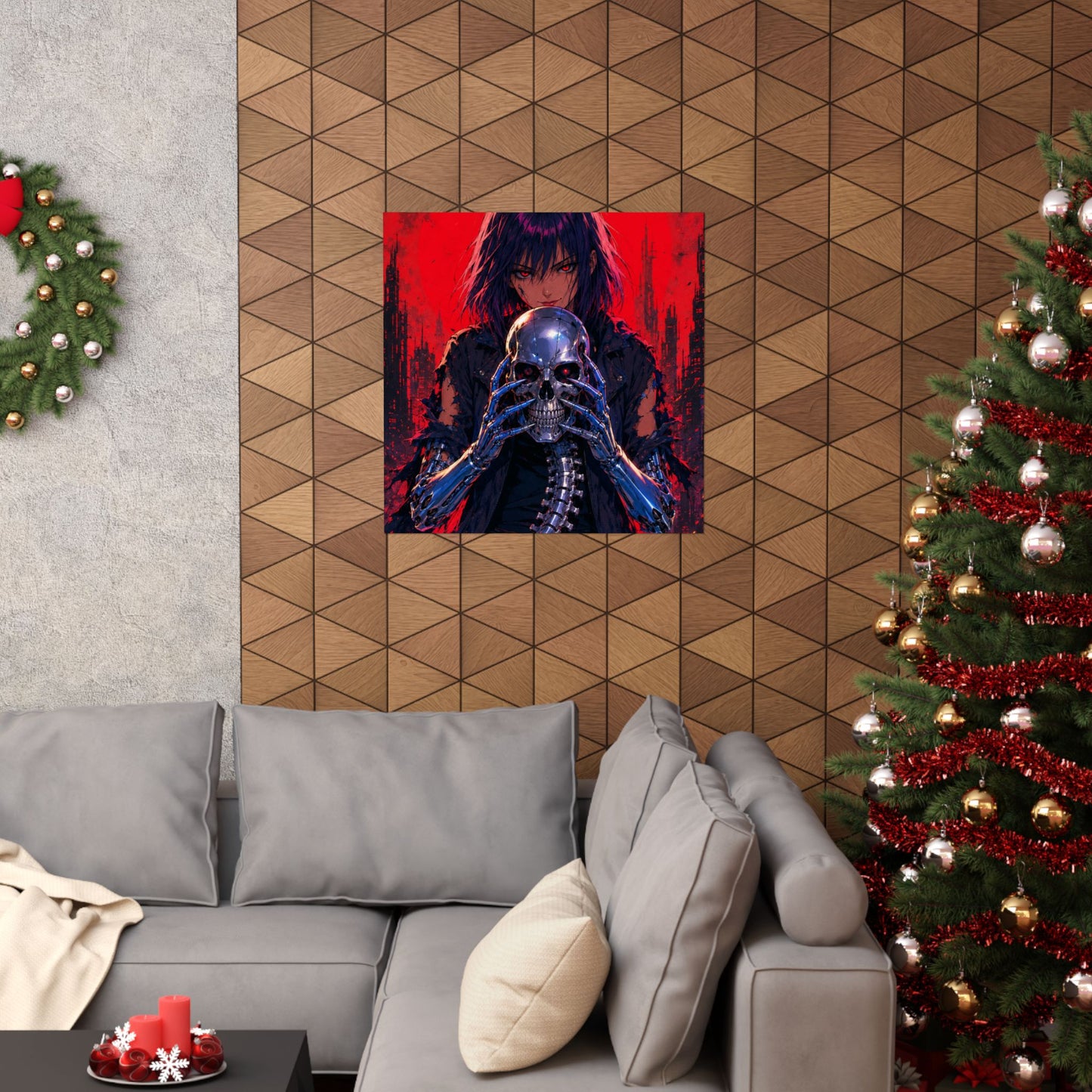 Metallic Souls Skull Poster — Gothic Anime Matte Vertical Wall Art