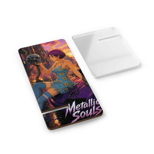 Phone Stand — Anime Girl Skull Design "Metallic Souls" Mobile Display Stand